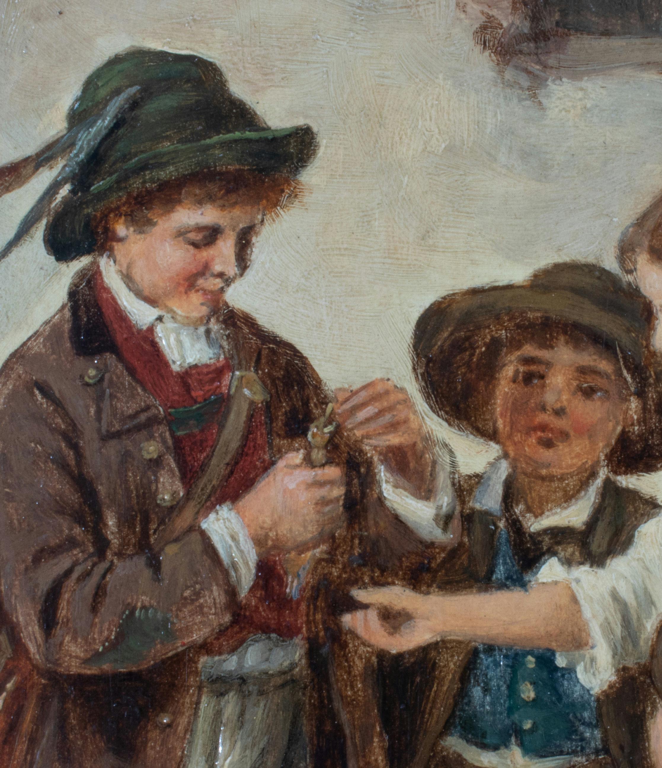 Dipinto a mano Olio su pannello di André Collin del primo Ottocento belga in vendita
