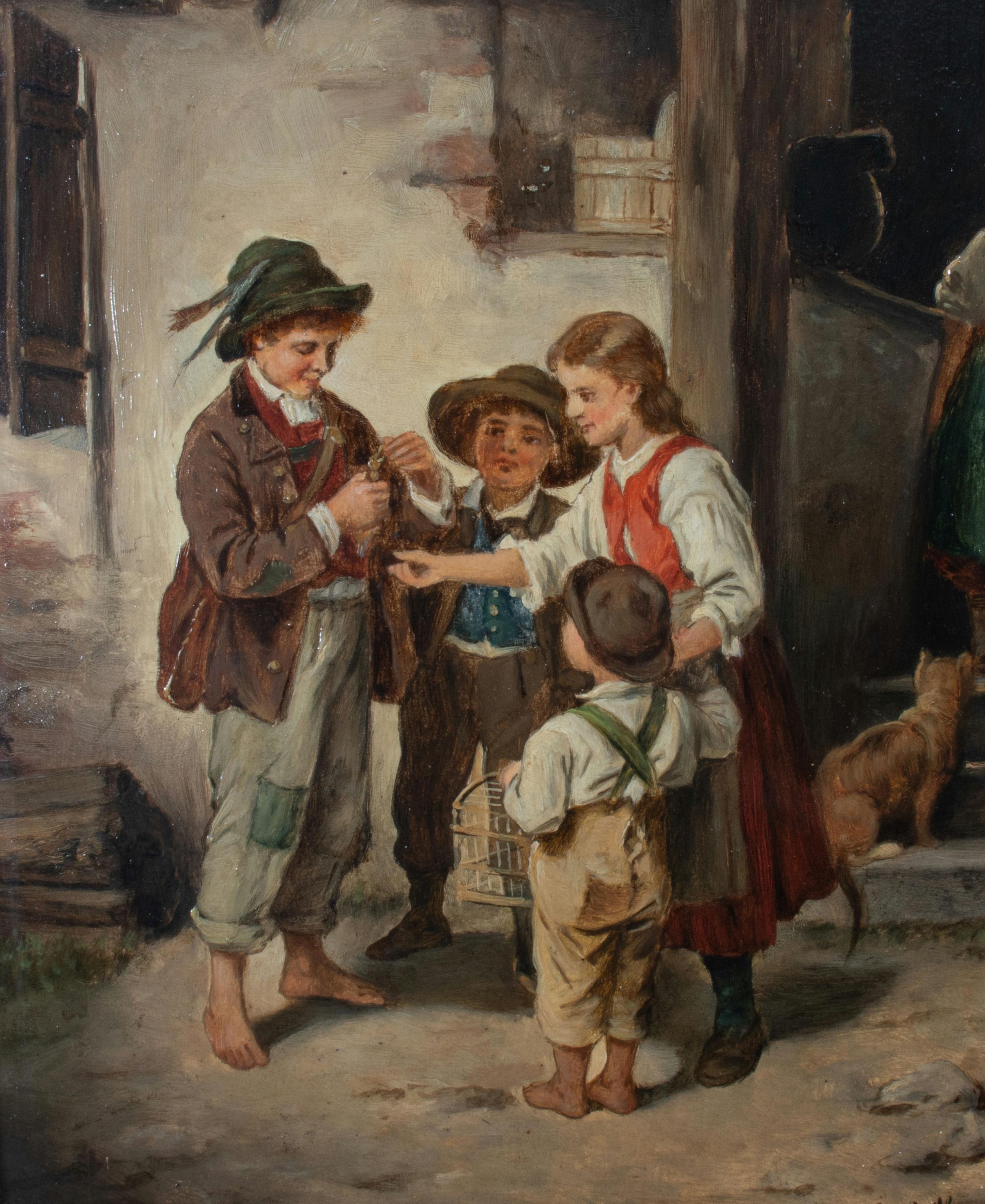 Olio su pannello di André Collin del primo Ottocento belga In condizioni buone in vendita a Chicago, IL