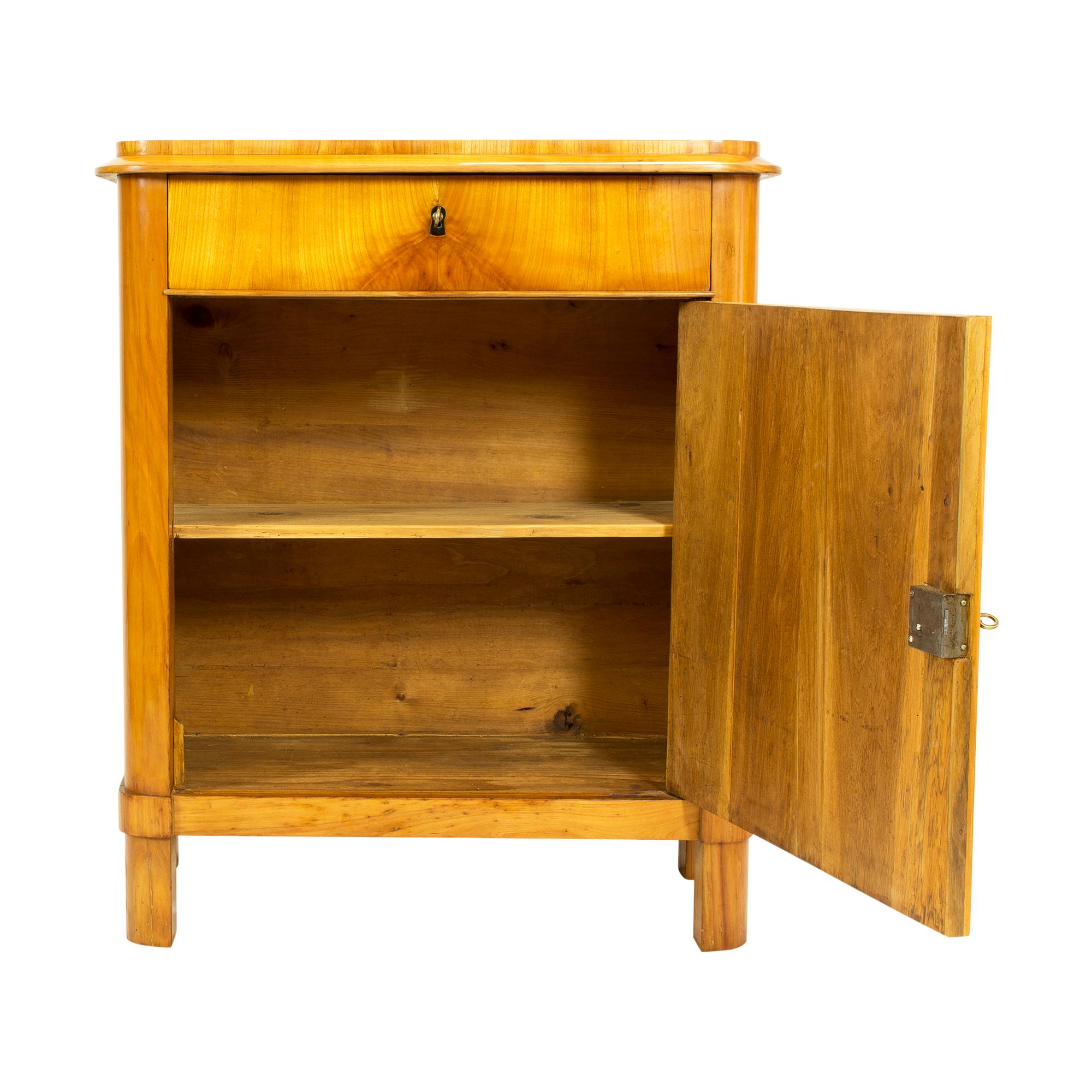 German Early 19th Century Biedermeier Cherry One-Door Half Cabinet For Sale