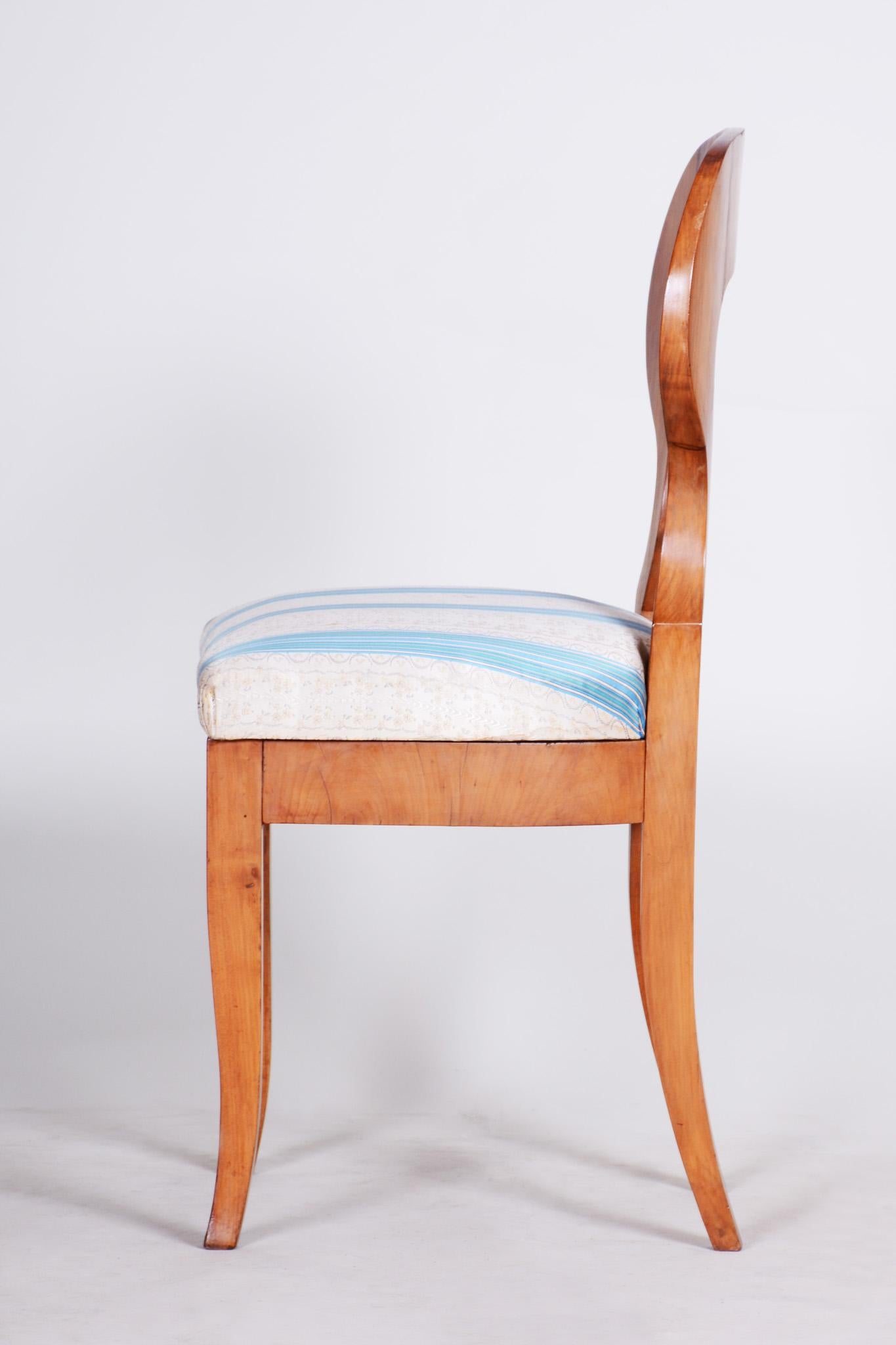 Fabric Early 19th Century Biedermeier Cherry-Tree Austrian Side Chair, 1820s For Sale