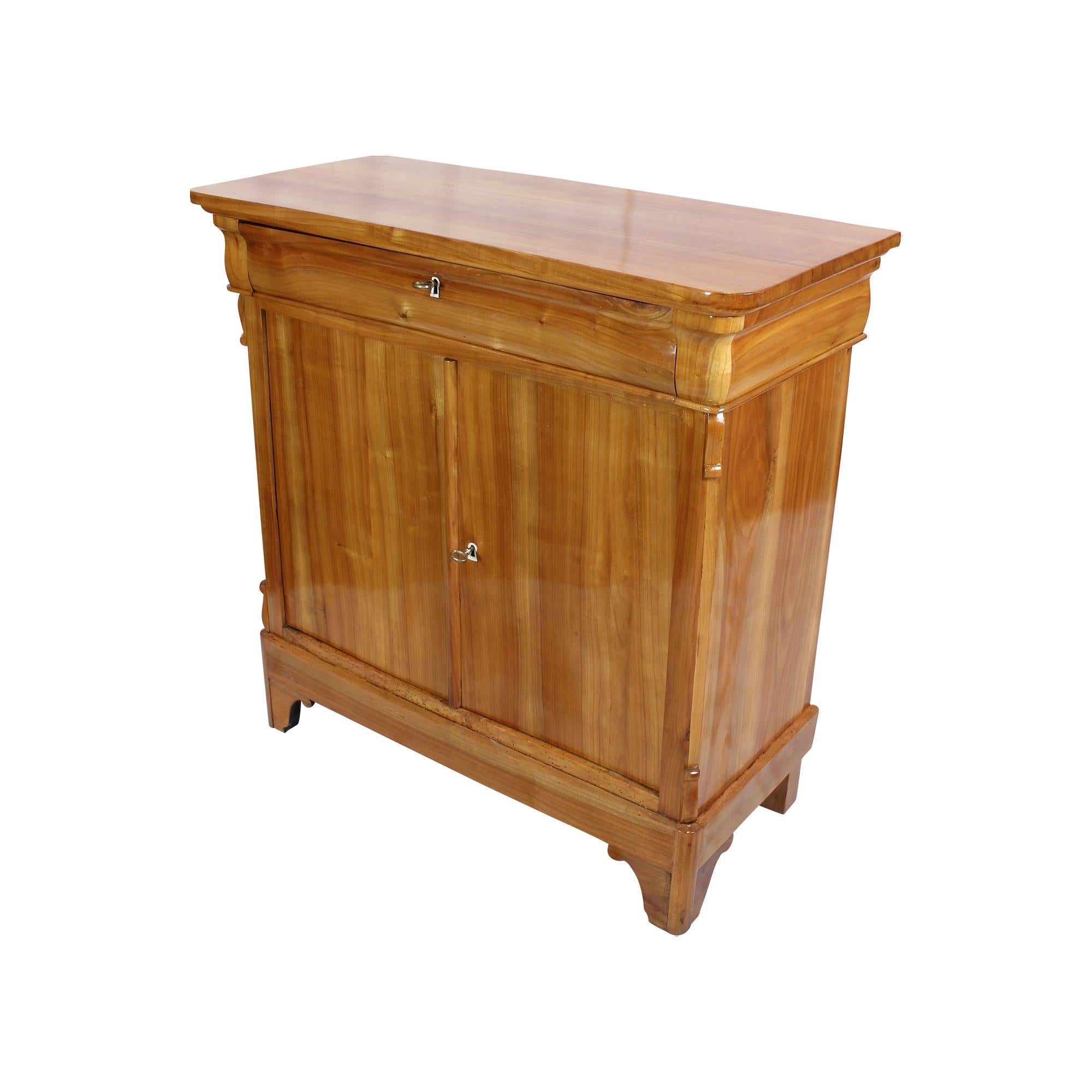 German Early 19th Century Biedermeier Cherrywood Half Cabinet / Commode For Sale