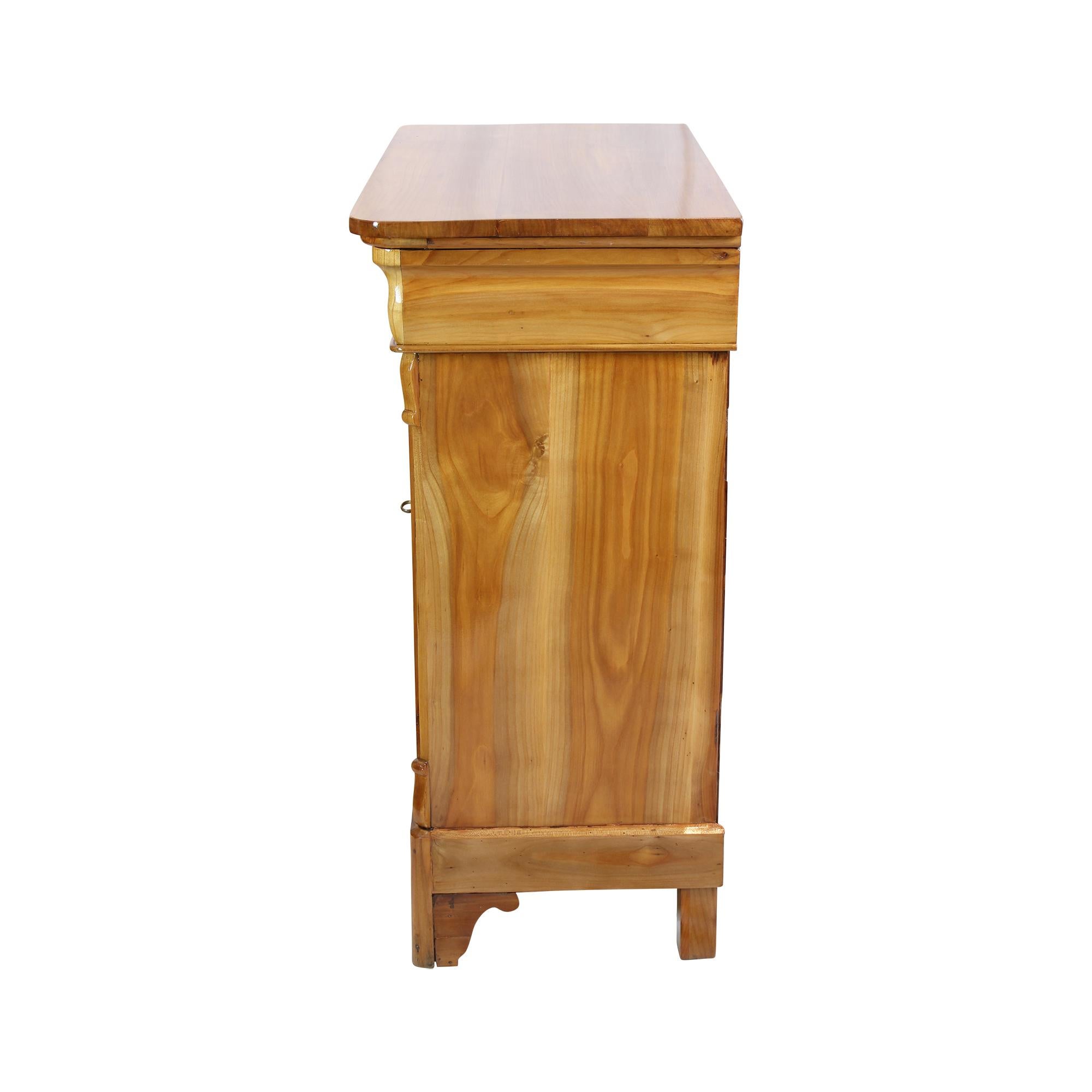 Polished Early 19th Century Biedermeier Cherrywood Half Cabinet / Commode For Sale