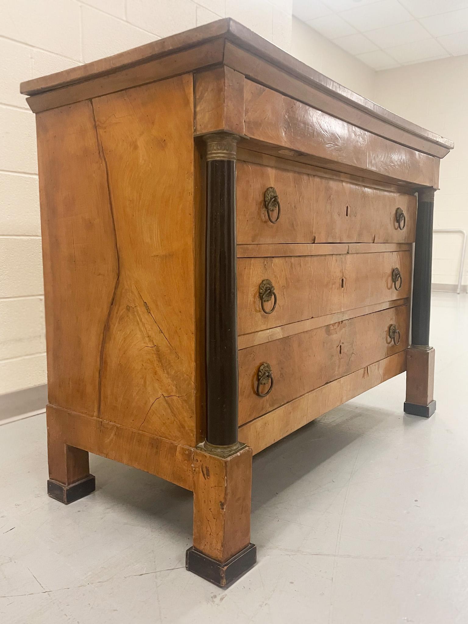 Early 19th Century Biedermeier Chest of Drawers In Fair Condition In New York, NY
