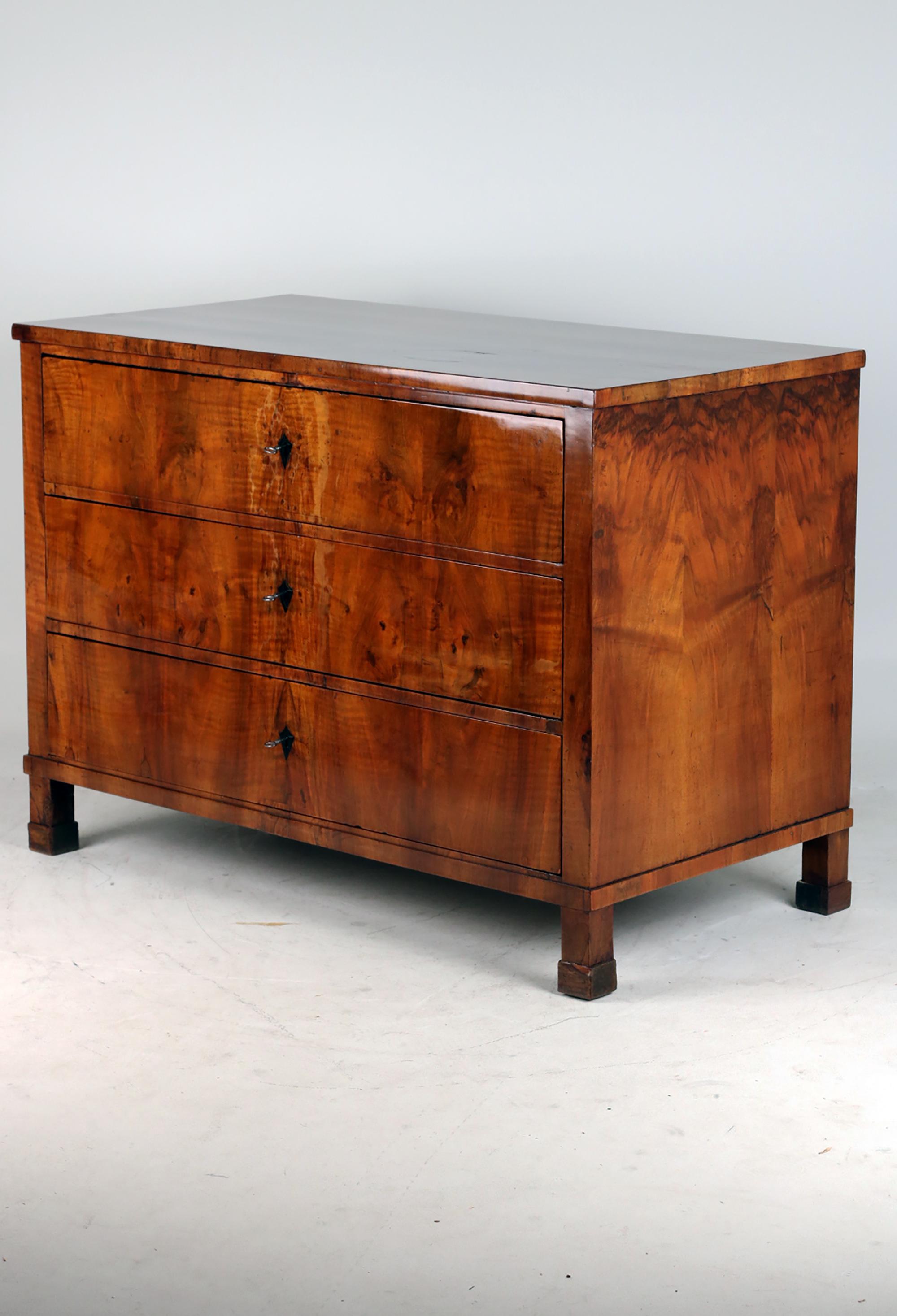 Early 19th Century Biedermeier Chest of drawers, Walnut  In Good Condition For Sale In Stahnsdorf, DE