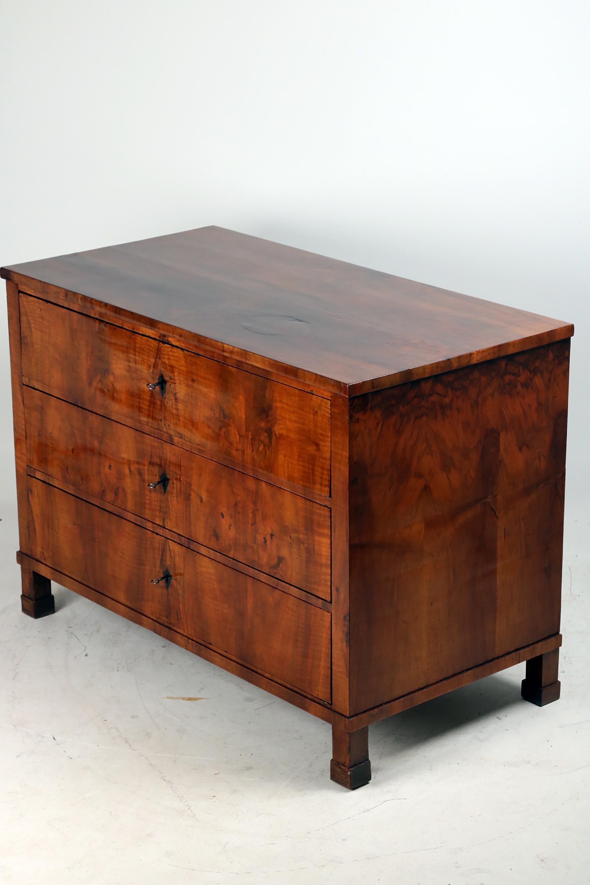 Early 19th Century Biedermeier Chest of drawers, Walnut  For Sale 4