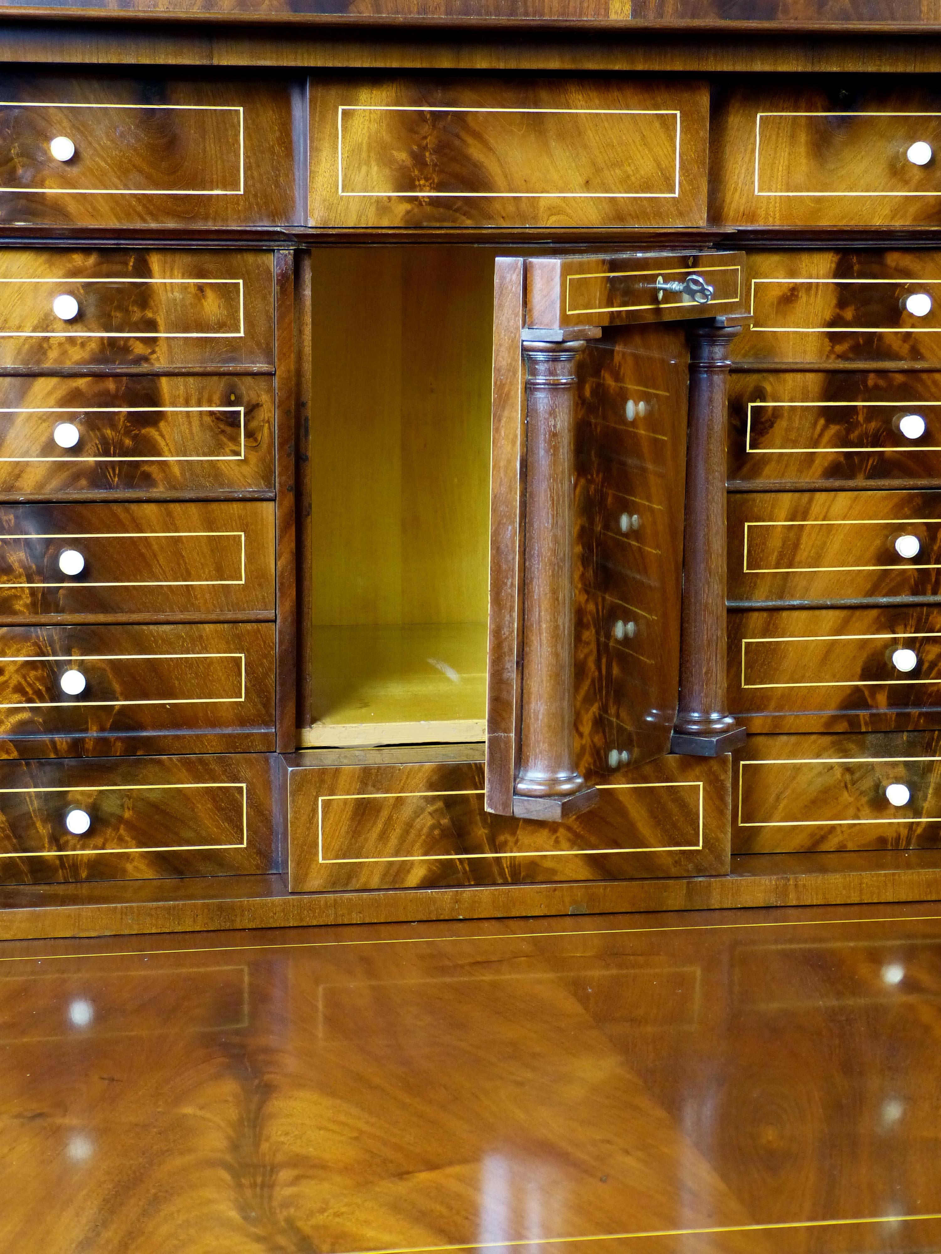 Mahogany Early 19th Century Biedermeier Danish Secretaire a Abattant