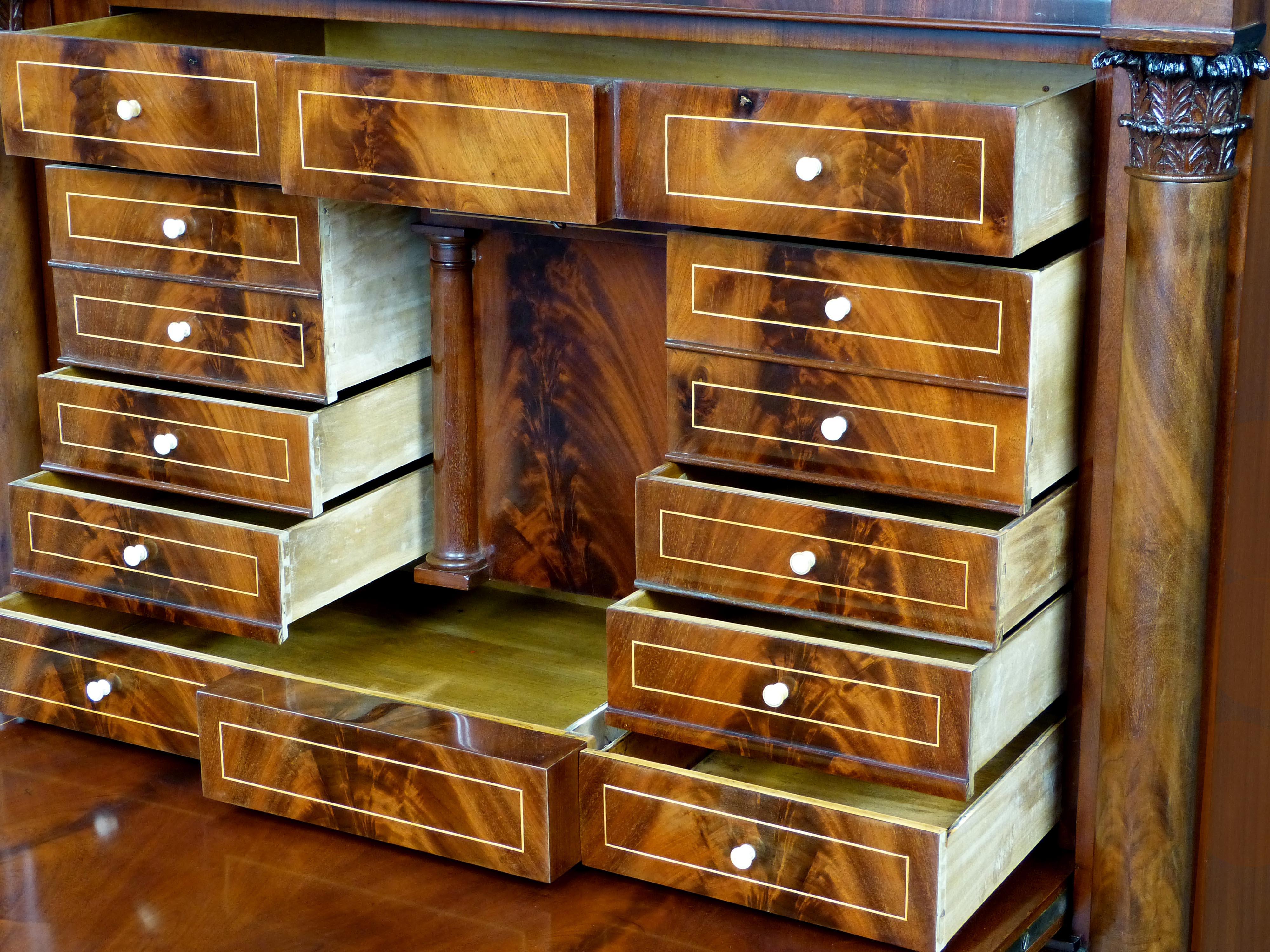 Early 19th Century Biedermeier Danish Secretaire a Abattant  1