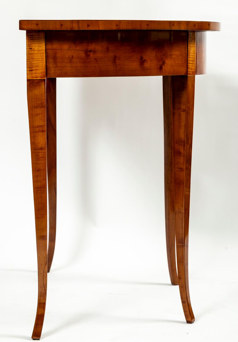 Fruitwood Early 19th Century Biedermeier Demilune Pearwood Console For Sale