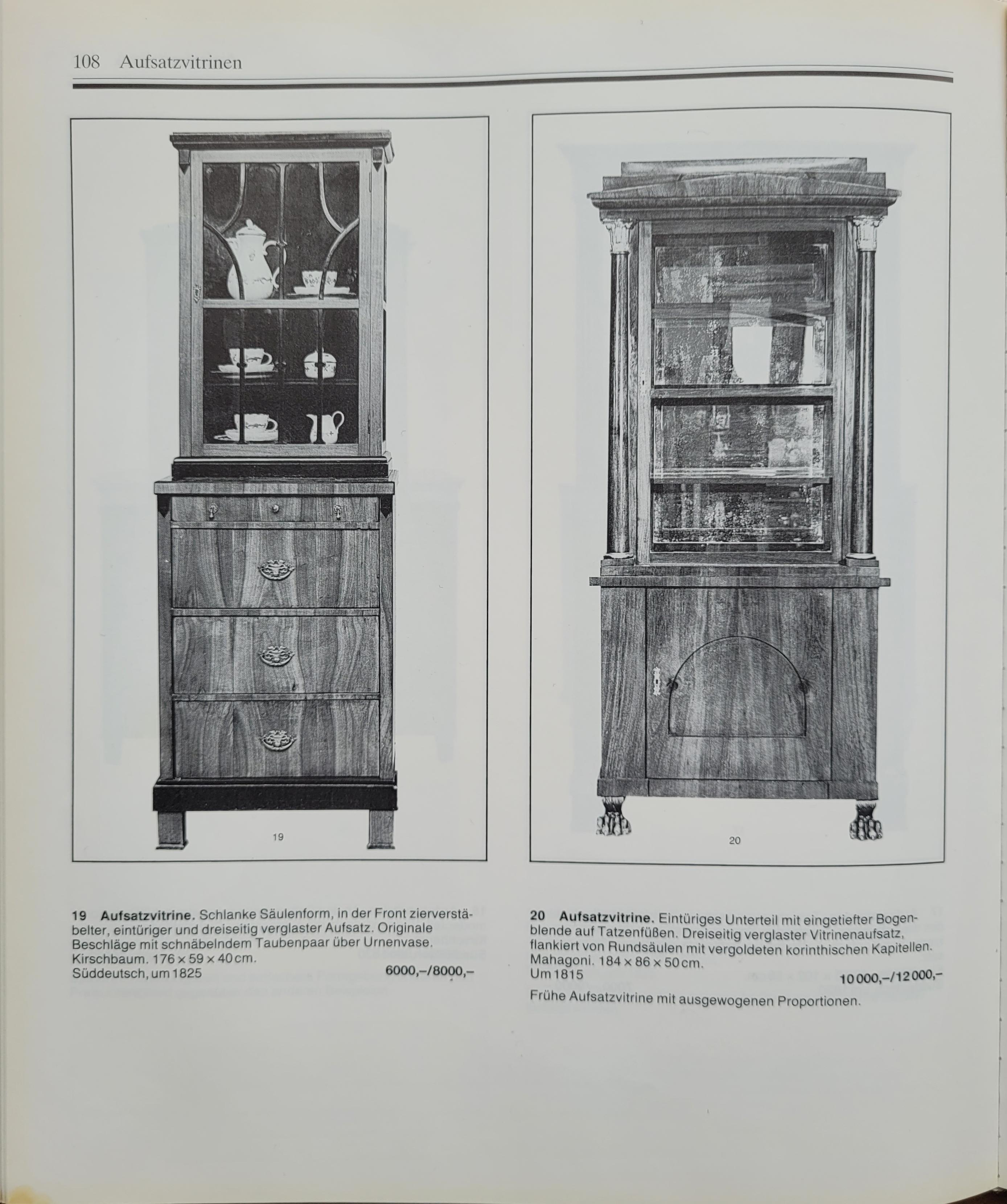 Début du 19ème siècle, Vitrine Biedermeier avec colonnes, Bouleau en vente 7