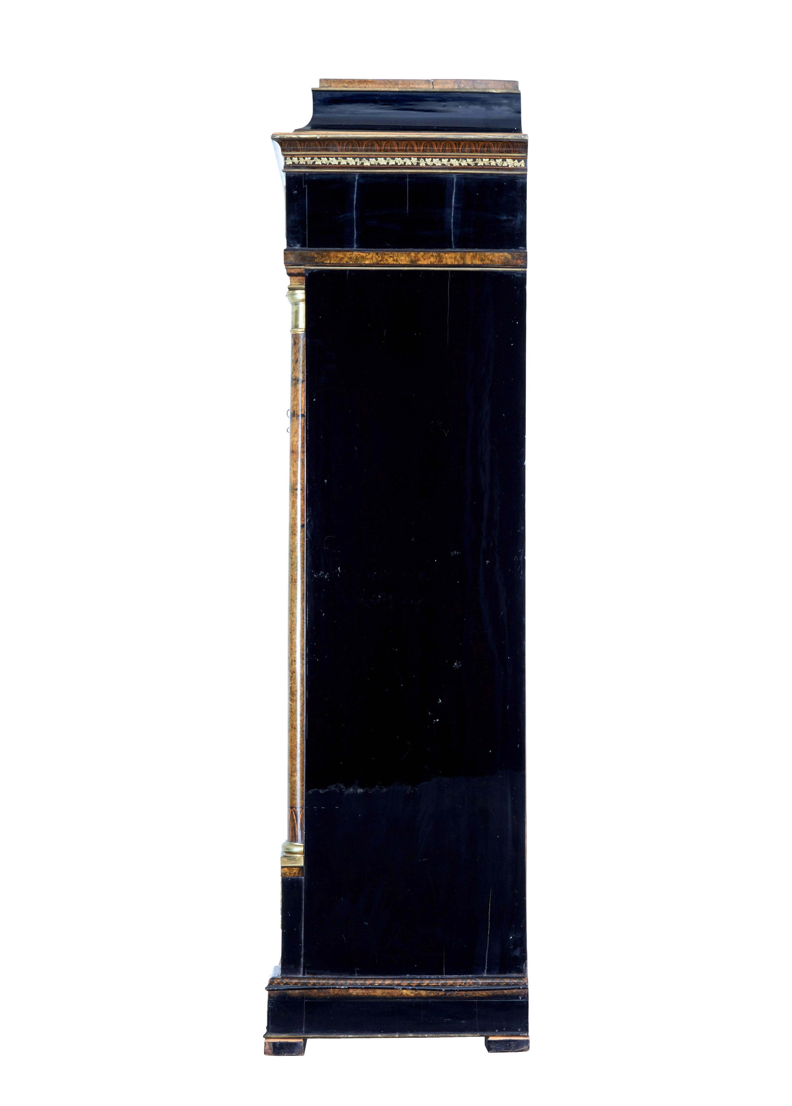 Mirror Early 19th century Biedermeier ebonised birch escritoire For Sale