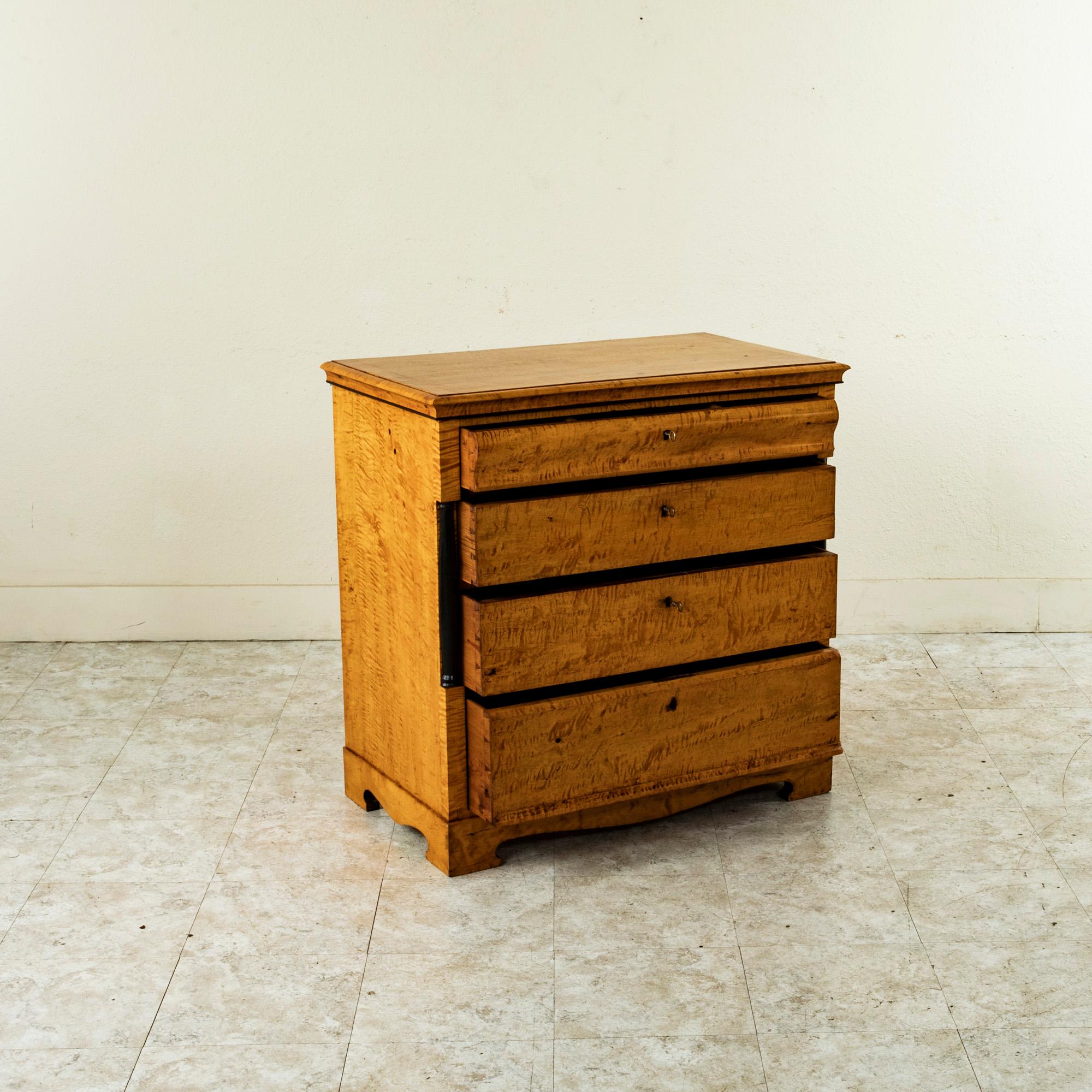 Early 19th Century Biedermeier Period Birdseye Maple Commode or Chest of Drawers 1