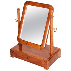Early 19th Century Biedermeier Restored Walnut Czech Mirror Dressing Table 1830s