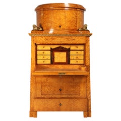 Early 19th Century Biedermeier Secretaire with Gilded Lions, Berlin, circa 1825