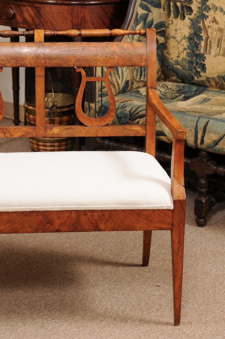 Early 19th Century Biedermeier Settee with Lyre Back Splat For Sale at ...