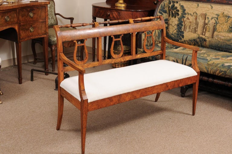 Early 19th Century Biedermeier Settee with Lyre Back Splat For Sale at ...