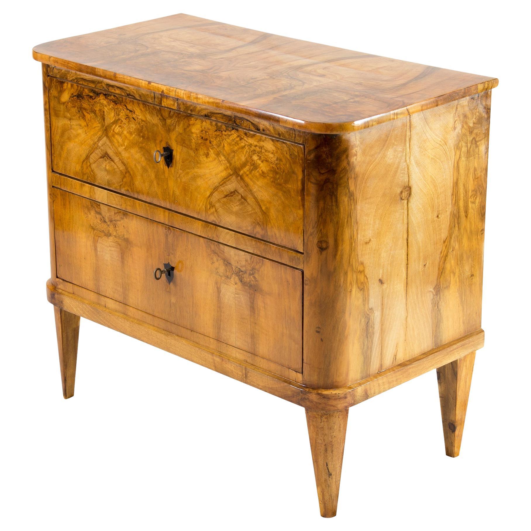 Early 19th Century Biedermeier Walnut Chest of Two-Drawer / Commode