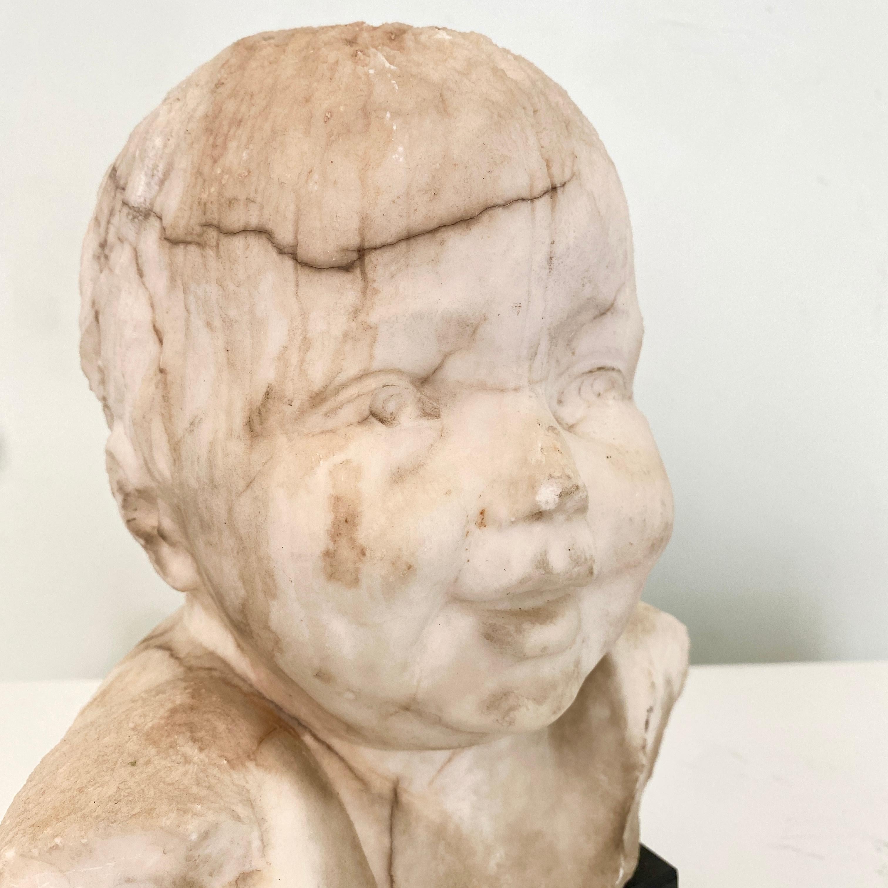 Early 19th Century Biedermeier White Marble Bust of a Boy, Around 1820 6