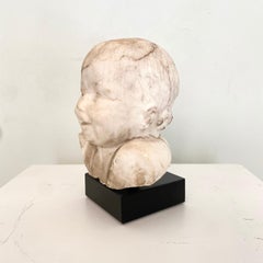 Early 19th Century Biedermeier White Marble Bust of a Boy, Around 1820