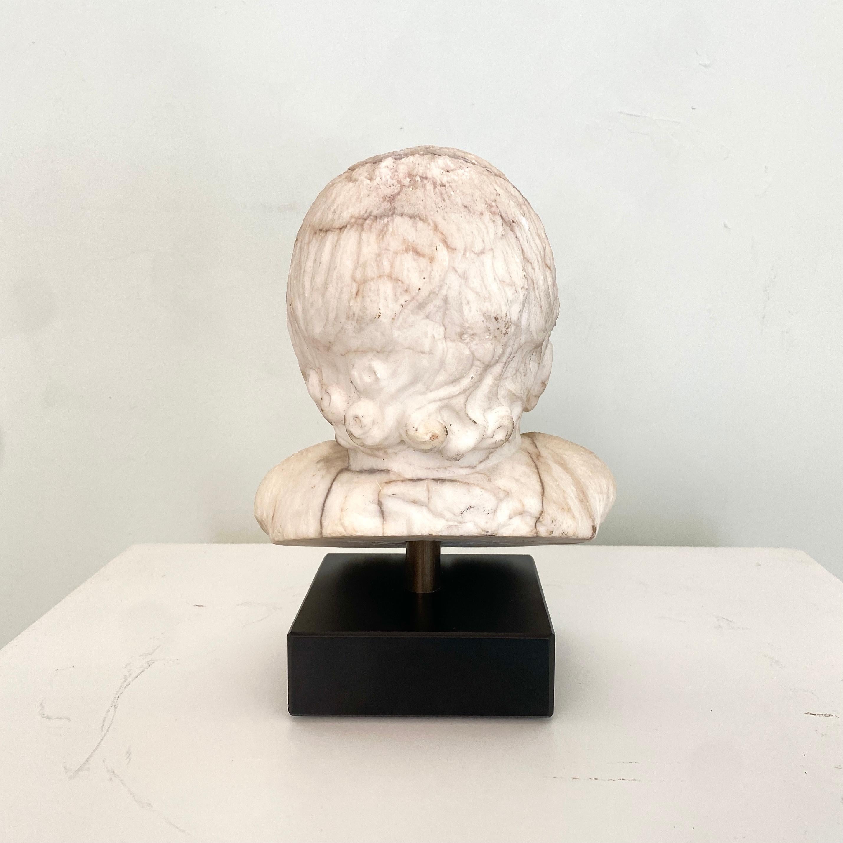Early 19th Century Biedermeier White Marble Bust of a Boy, Around 1820 3