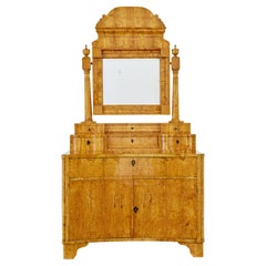 Early 19th century birch Biedermeier vanity chest of drawers