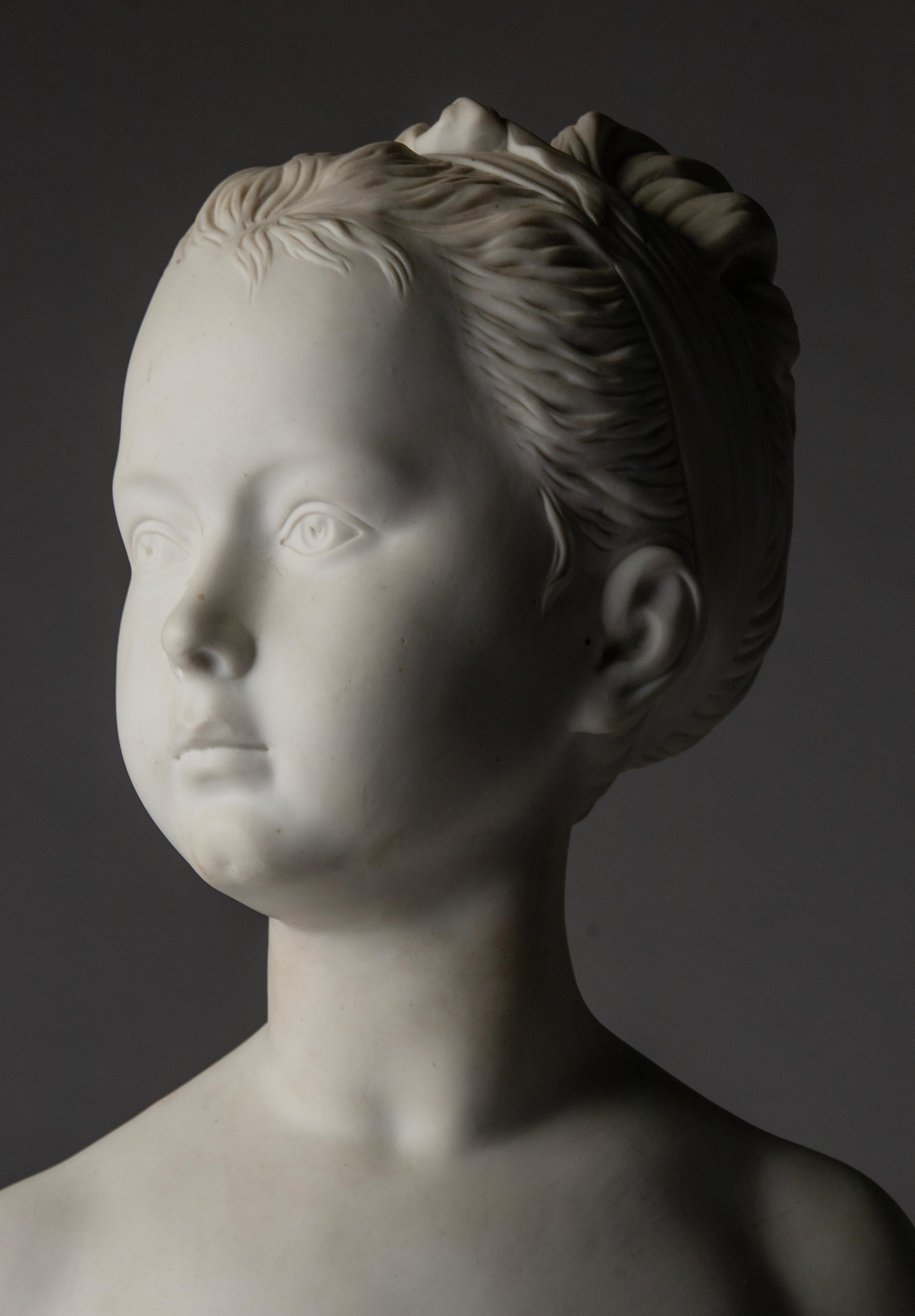 Early 19th Century Biscuit Bust of Louise Brongniart After Houdon Made by Sèvres For Sale 6