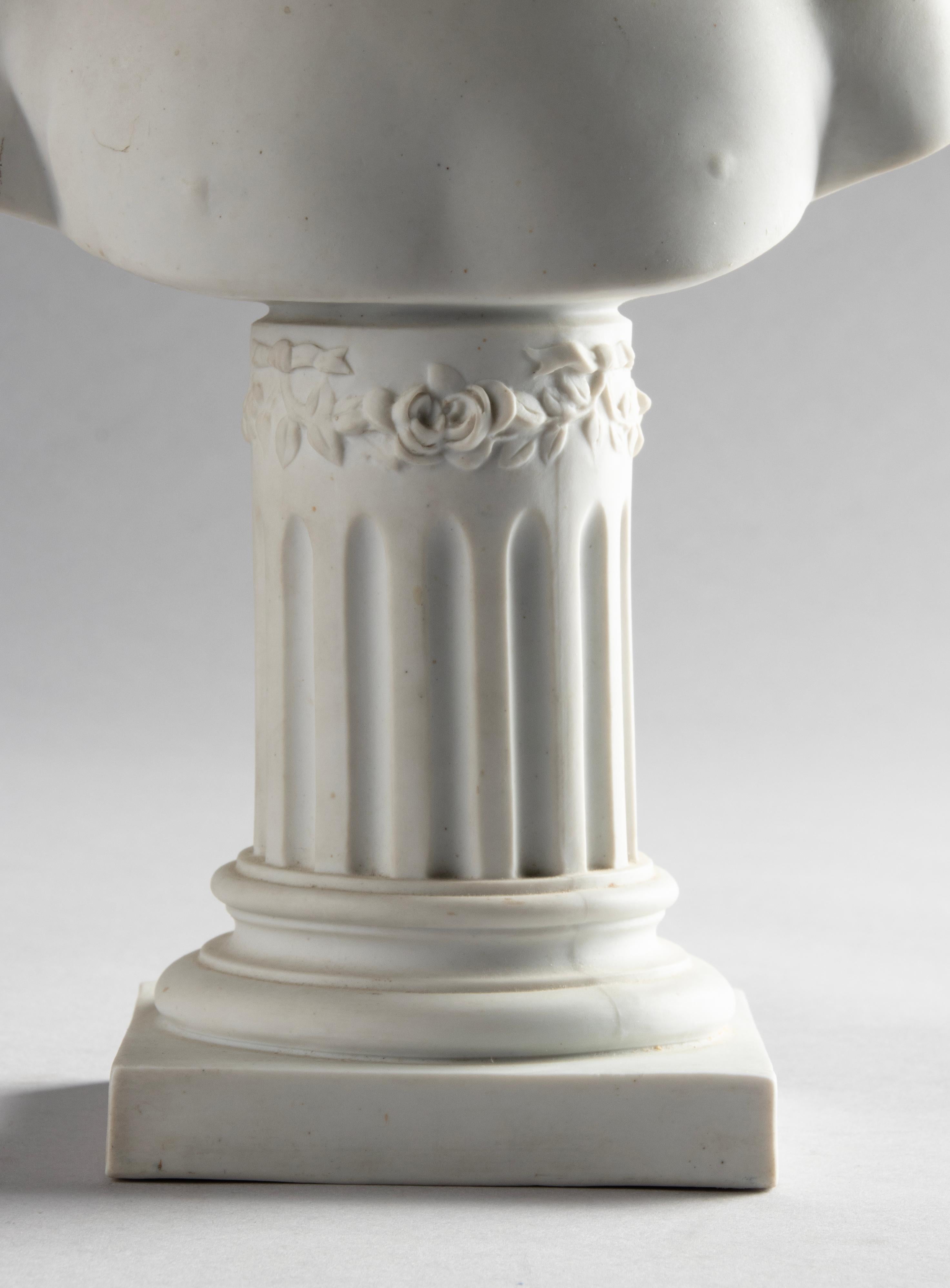 French Early 19th Century Biscuit Bust of Louise Brongniart After Houdon Made by Sèvres For Sale