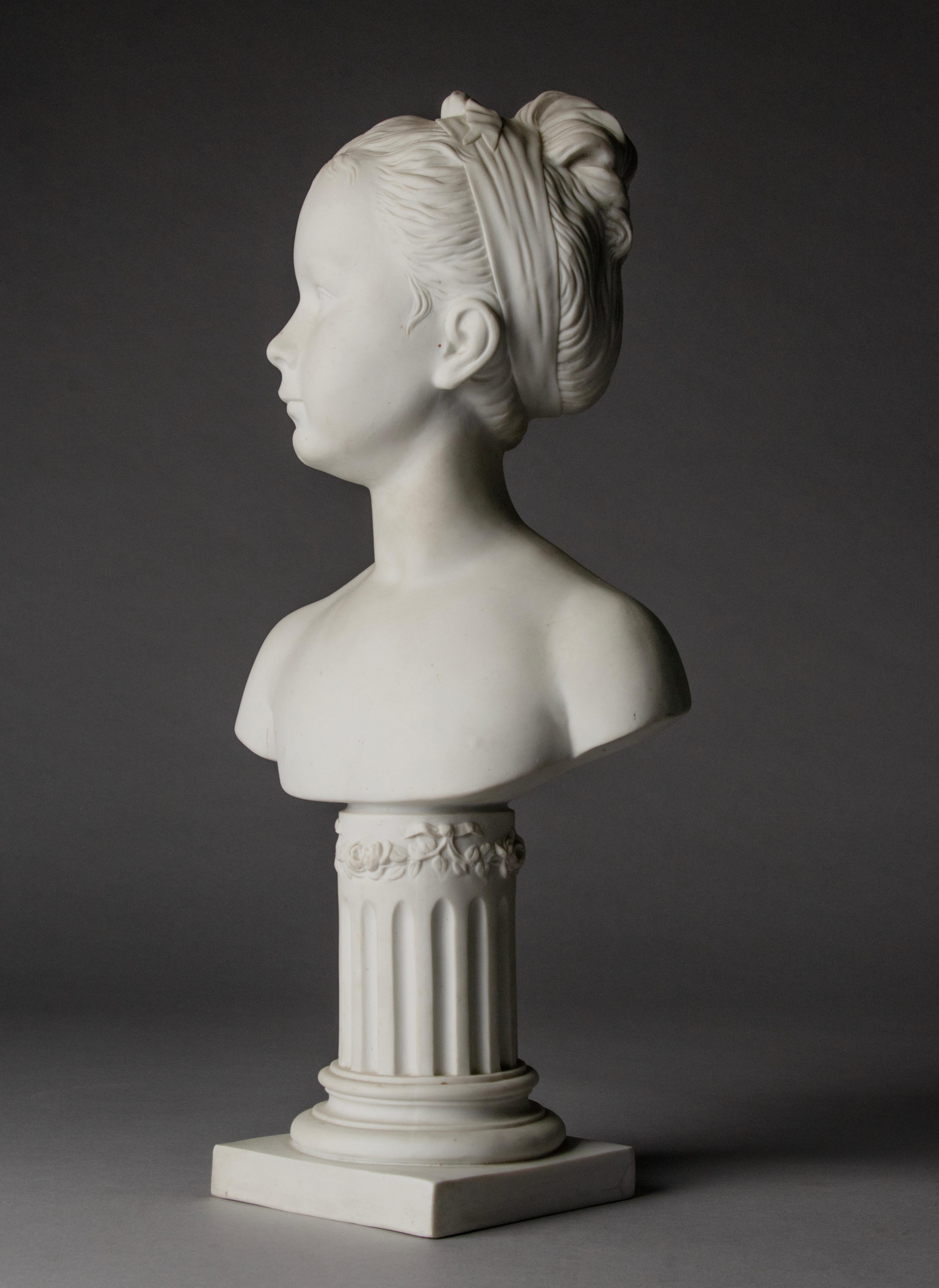 Early 20th Century Early 19th Century Biscuit Bust of Louise Brongniart After Houdon Made by Sèvres For Sale