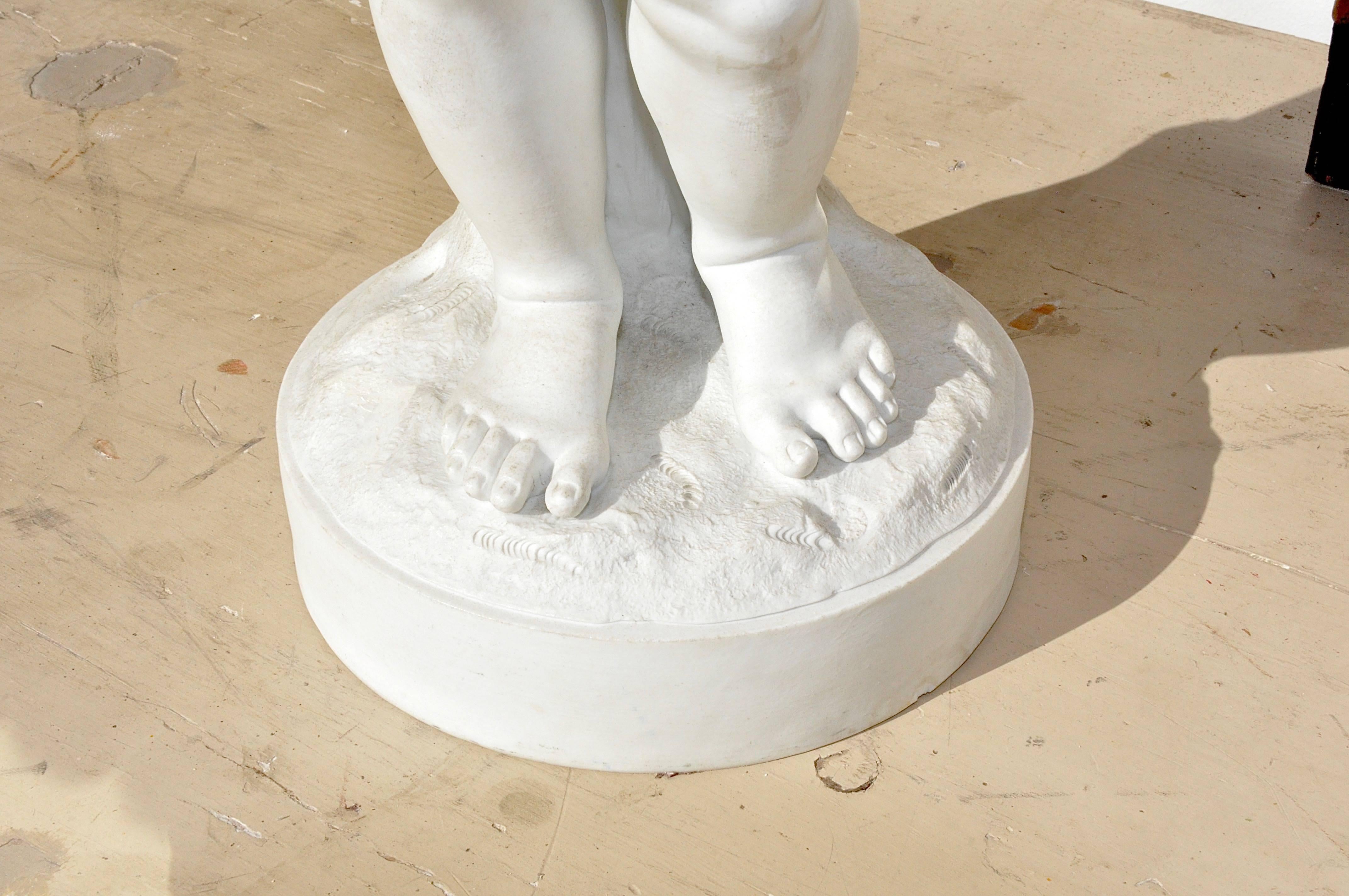 Unglazed Early 19th Century Bisque Porcelain of Cupid with Arrows