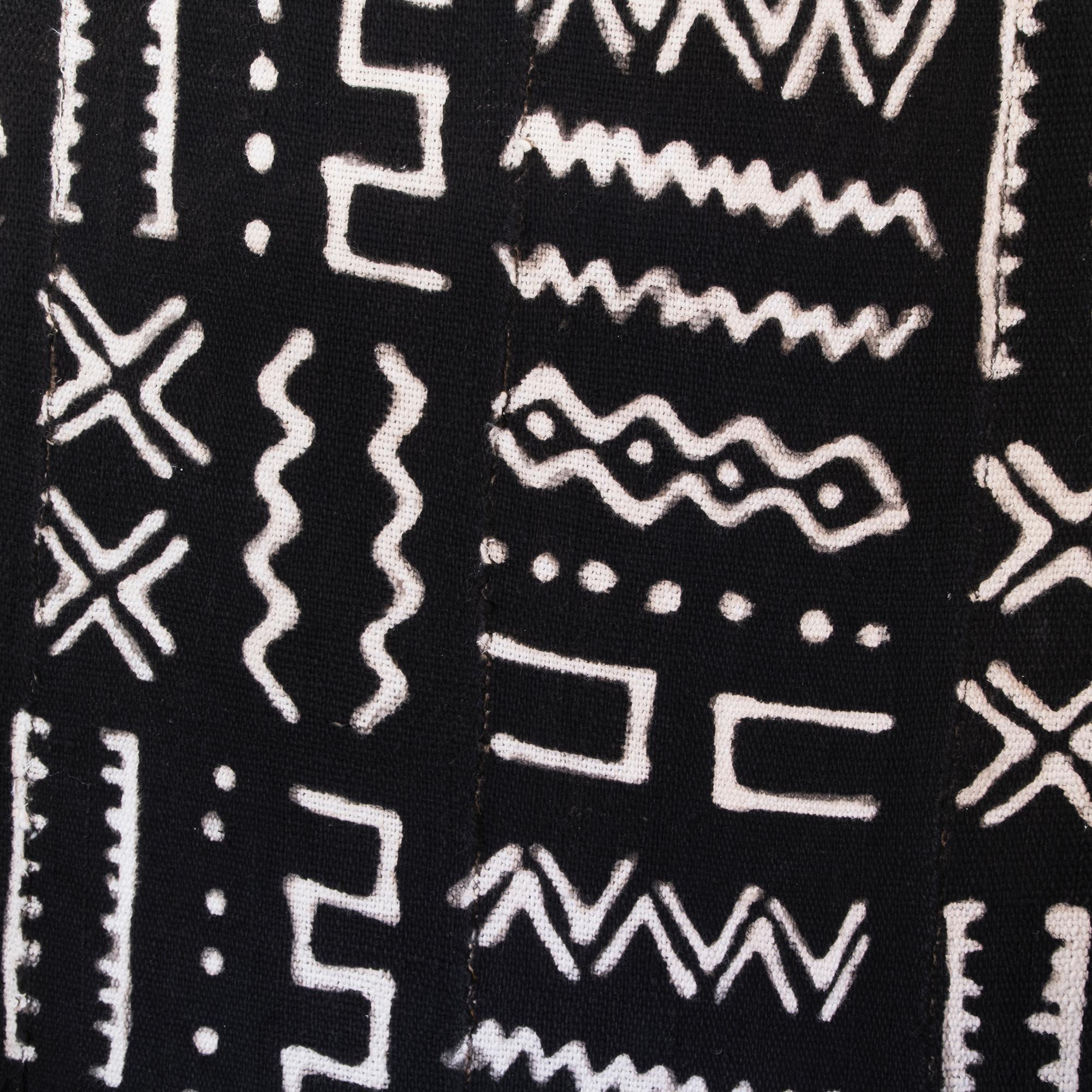 Early 19th Century Black and Gilded Armchair Black and White Ethnic Fabric 5