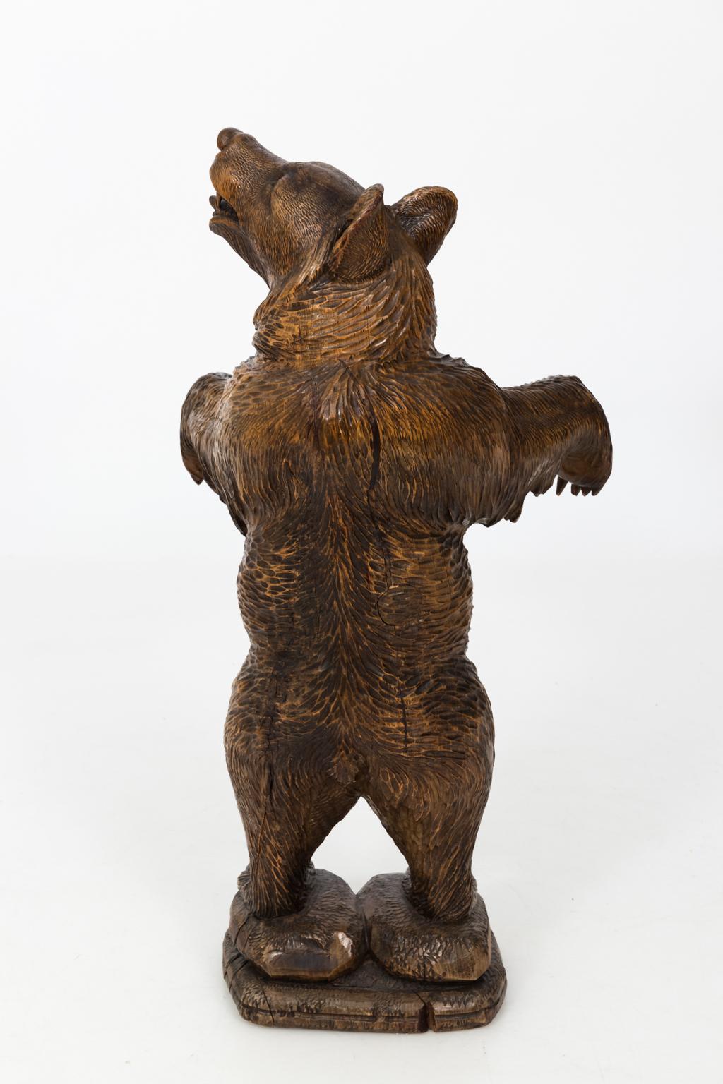 Early 19th Century Black Forest Carved Bear with Basket 4