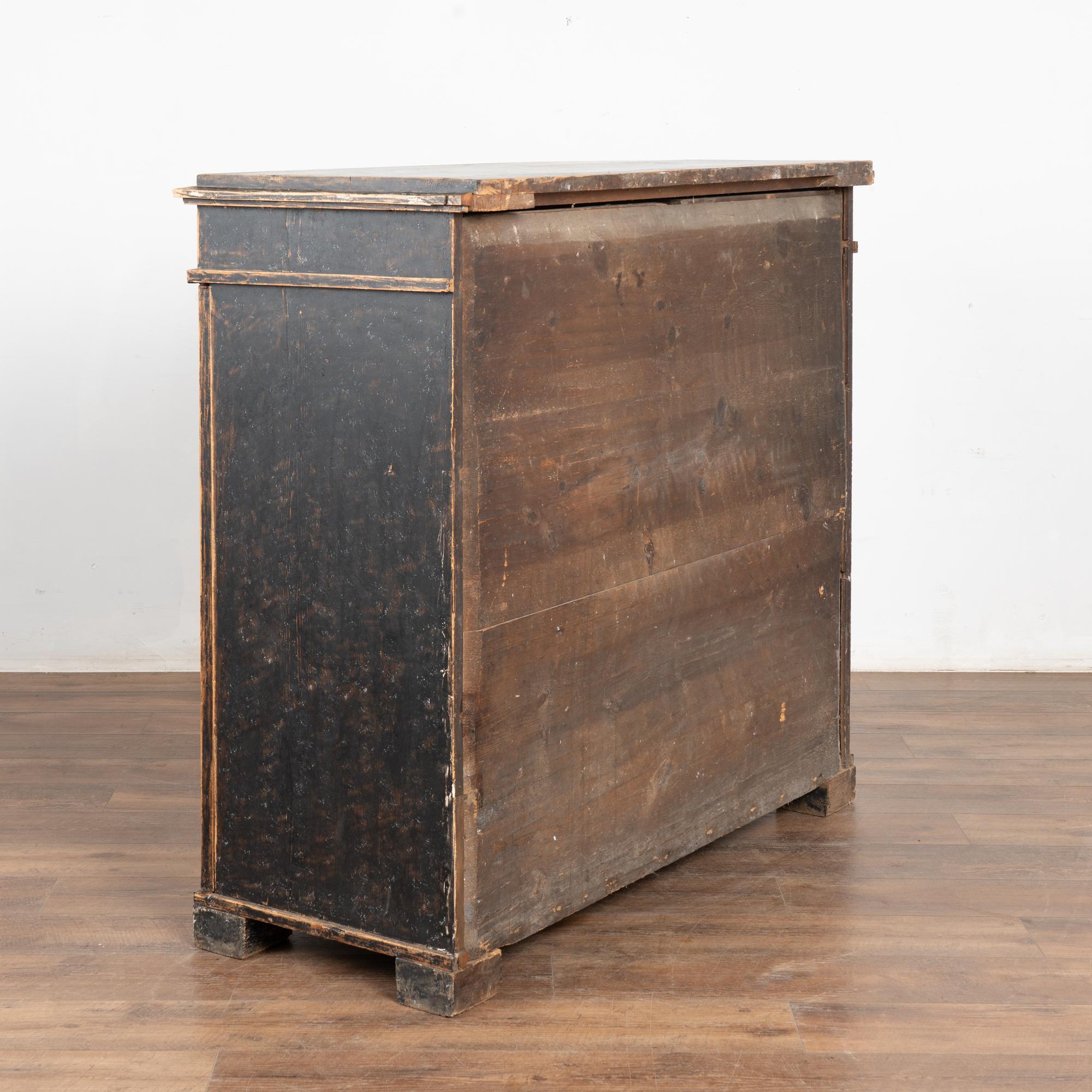 Early 19th Century Black Painted Pine Sideboard Serving Cabinet, Sweden 10