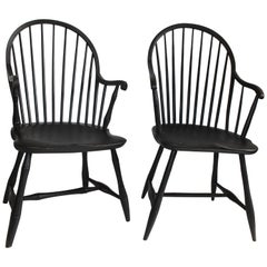 Early 19th Century Black Painted Windsor Armchairs