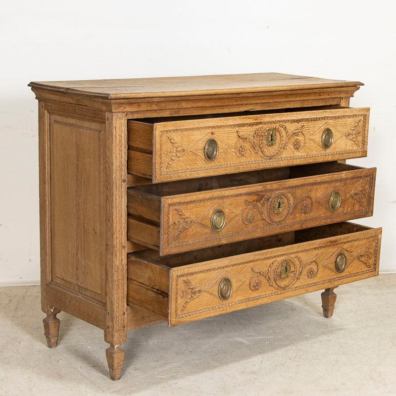 French Early 19th Century Bleached Oak Chest of 3 Drawers from France
