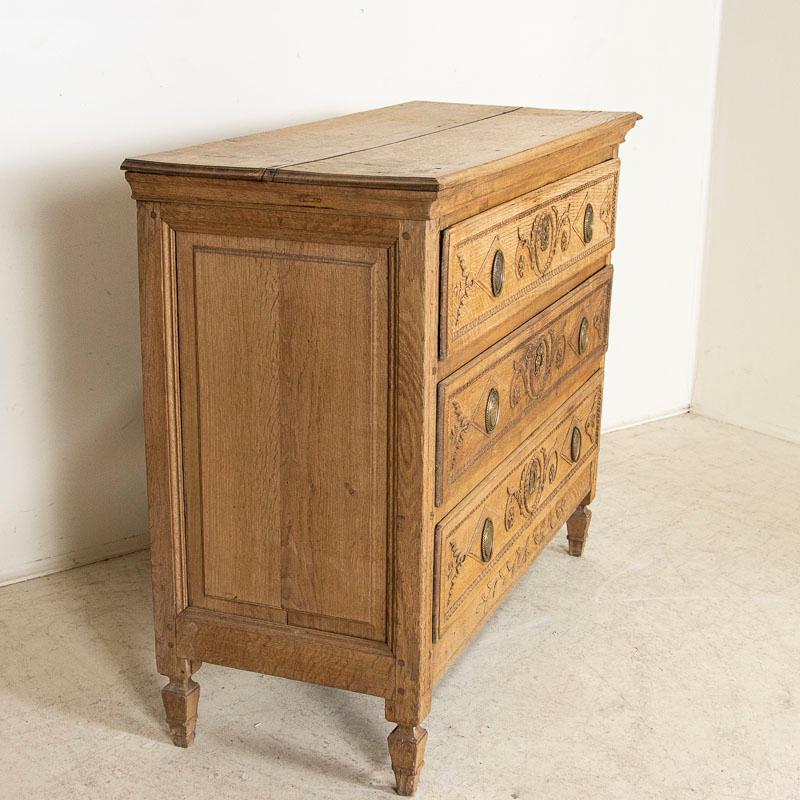Early 19th Century Bleached Oak Chest of 3 Drawers from France 1