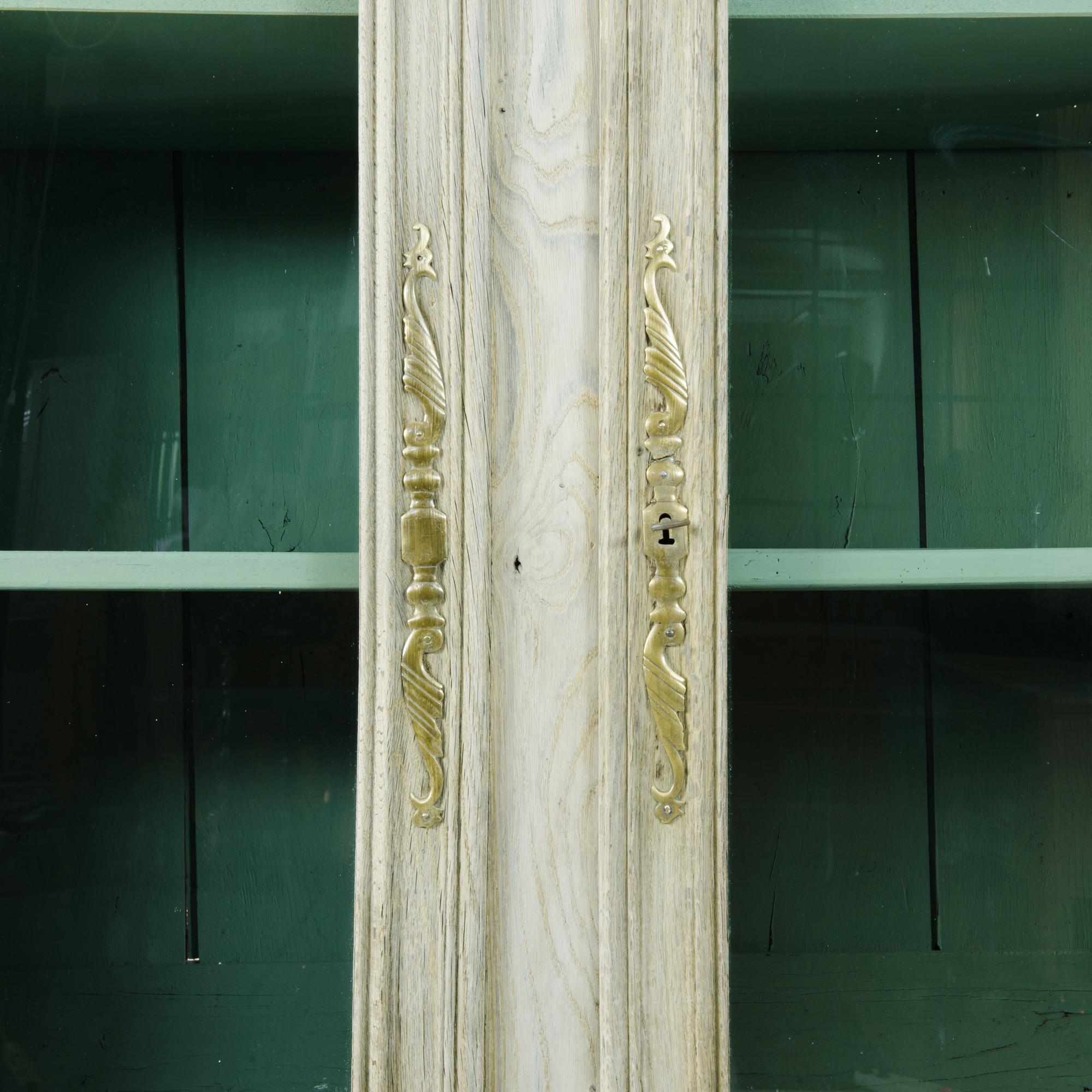 Glass Early 19th Century Bleached Oak Vitrine Cupboard
