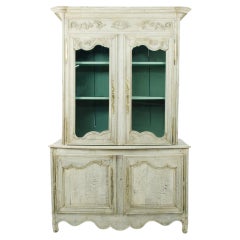 Antique Early 19th Century Bleached Oak Vitrine Cupboard