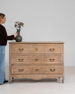 Early 19th Century Bleached Wood Louis XV Oak Chest Of Drawers