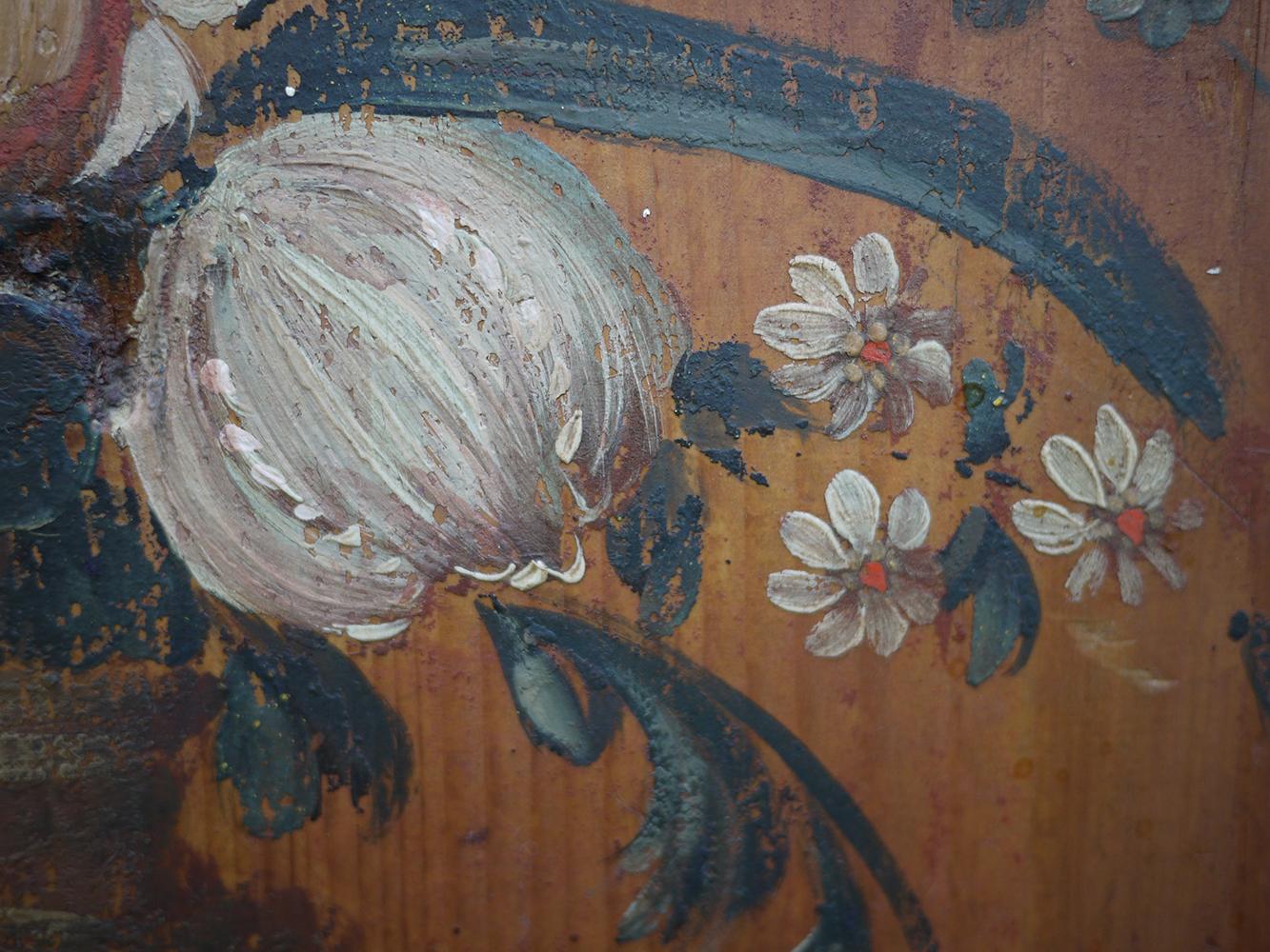 Early 19th Century Blue Painted Floral Wardrobe 2
