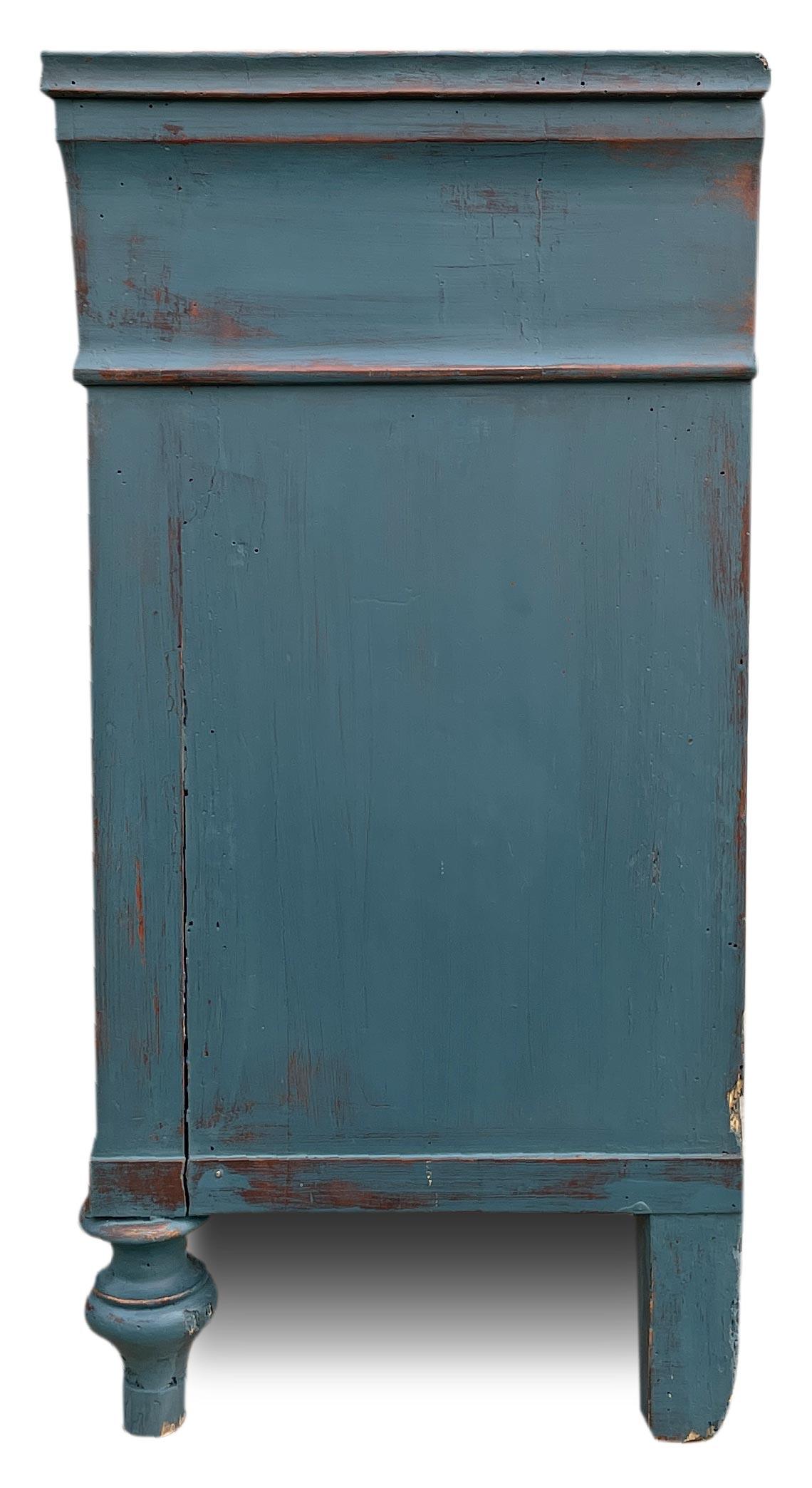 Early 19th Century Blue Italian Bedside Table  For Sale 1