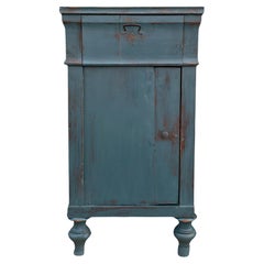 Used Early 19th Century Blue Italian Bedside Table 