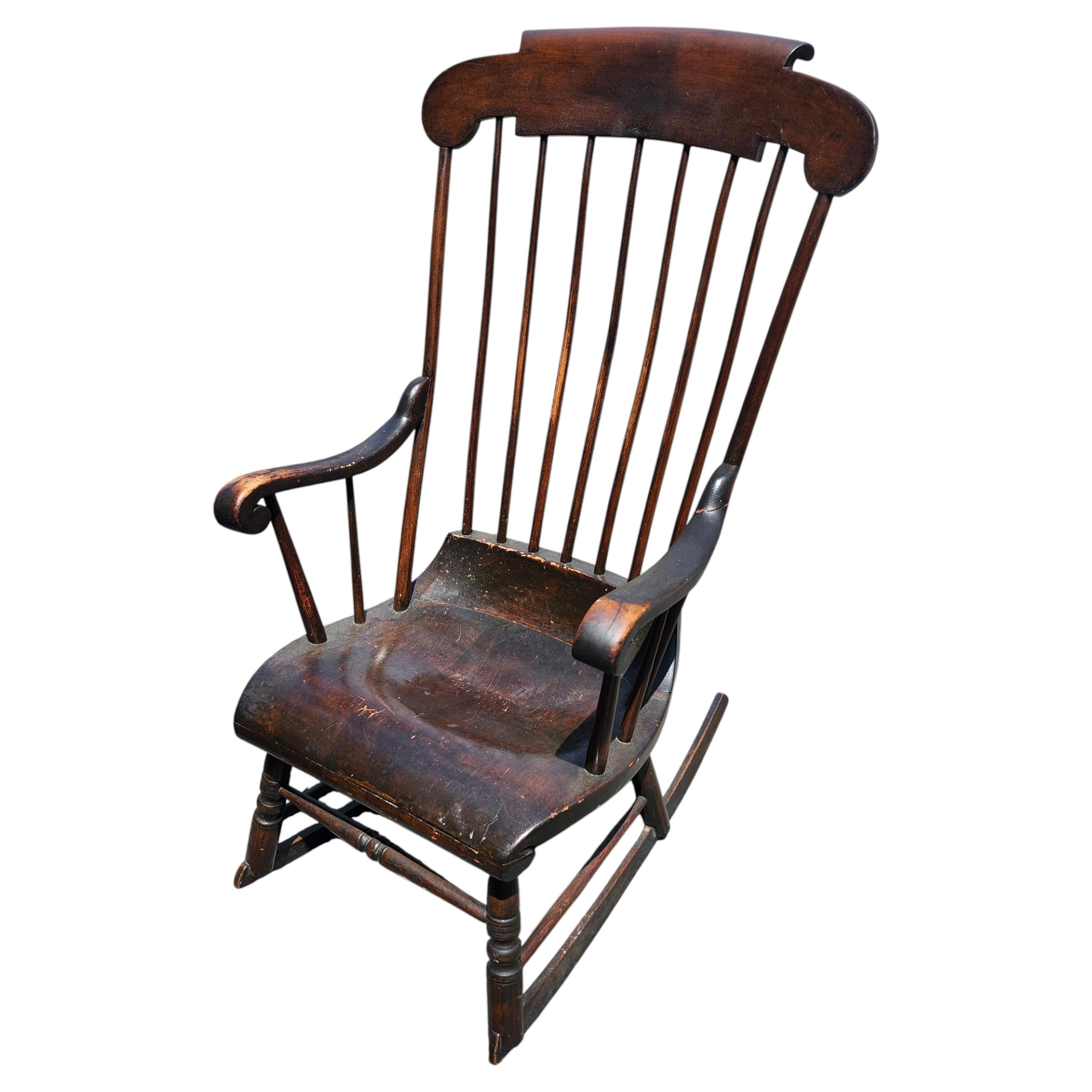 Early 19th Century "Boston Rocker" Rocking Chair Hand Made