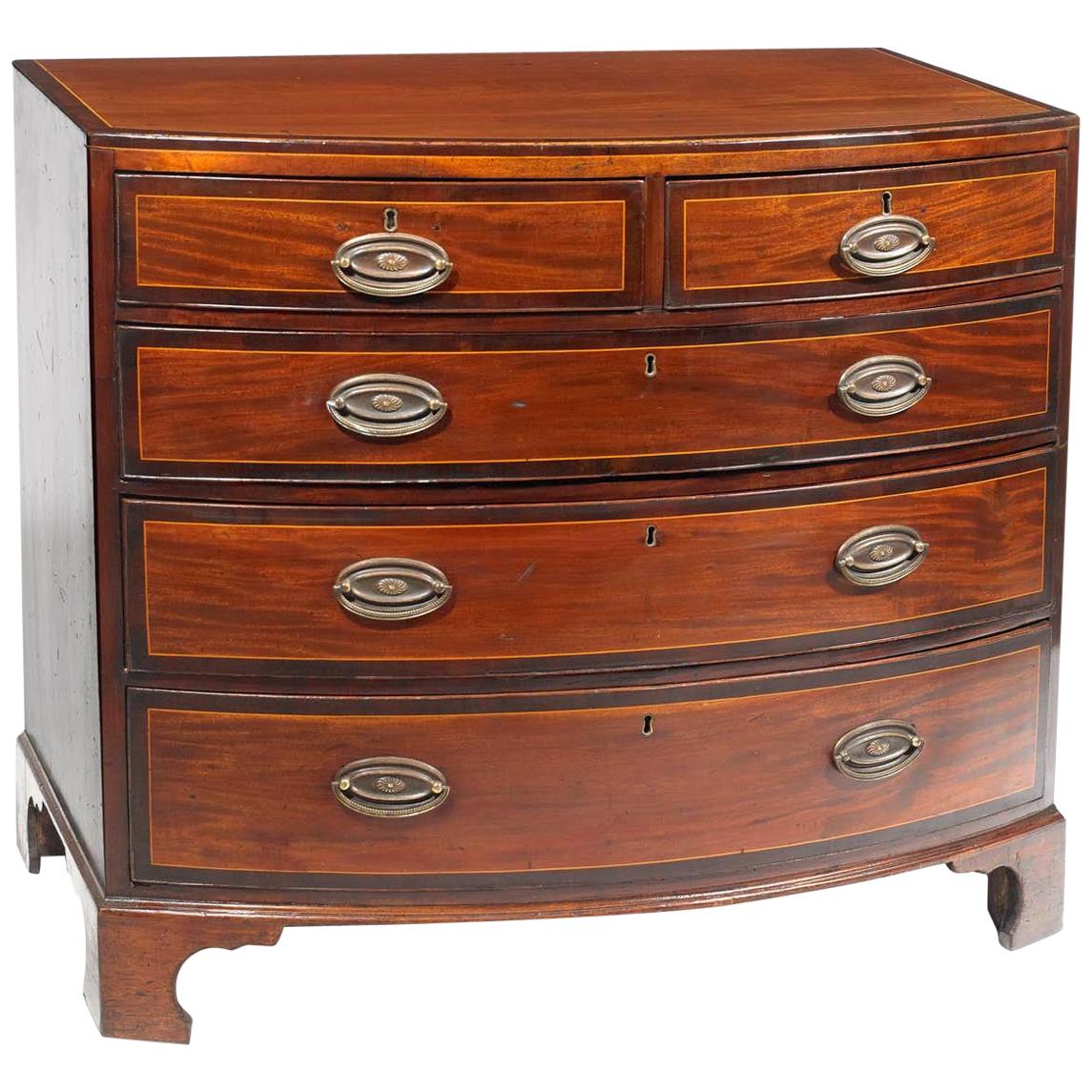 Early 19th Century Bowfront Chest of Drawers after Thomas Sheraton For Sale