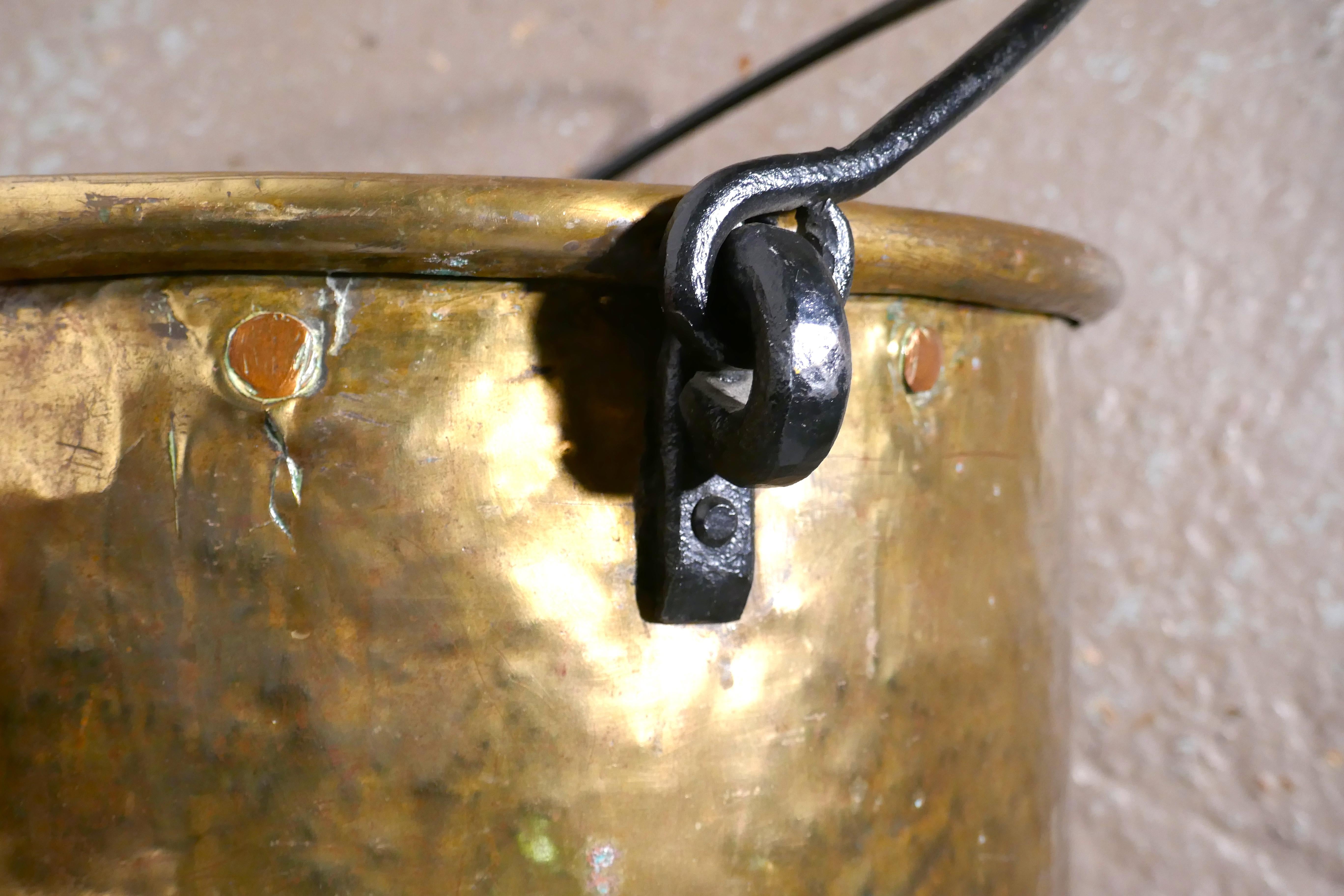 Early 19th Century Brass Cooking Pot 1
