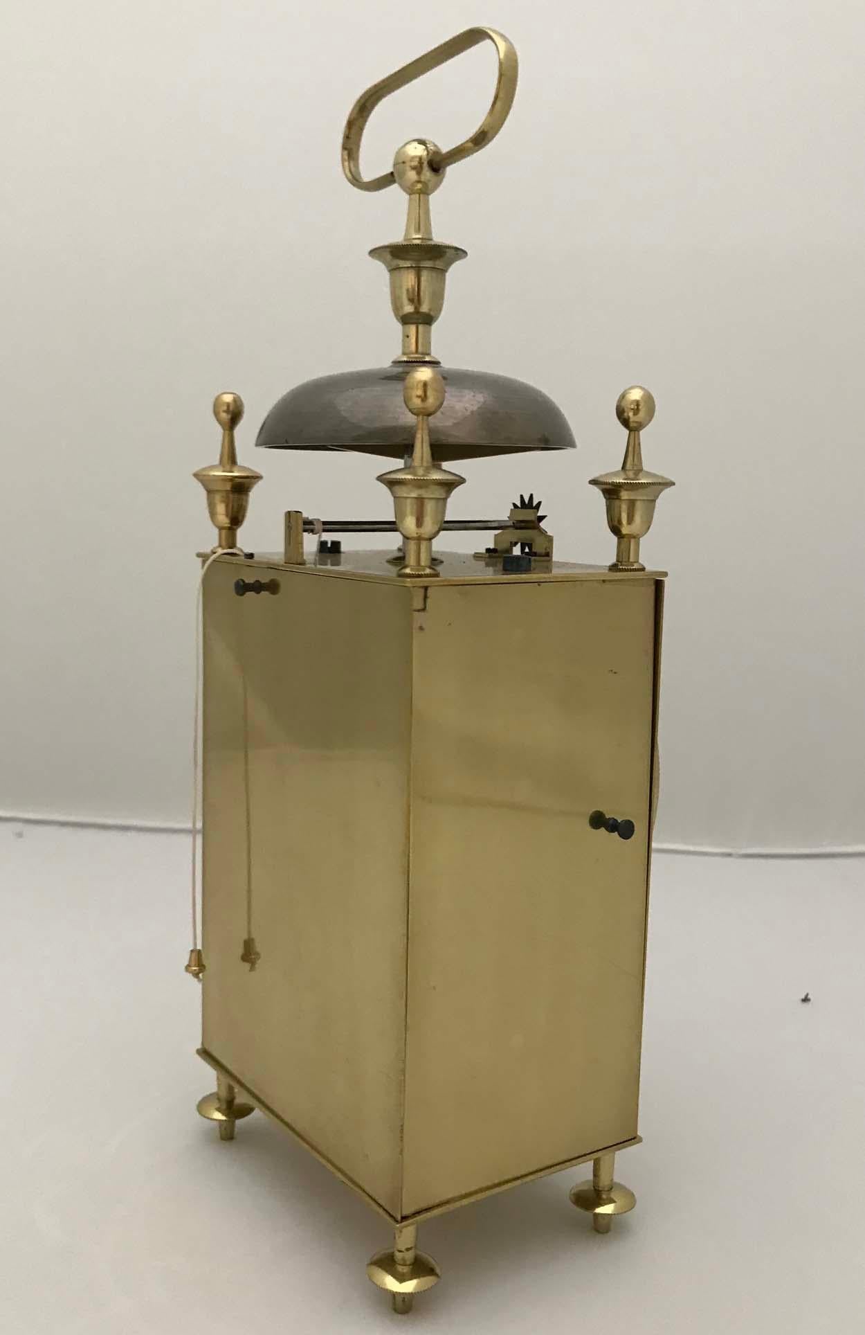 Polished French Capucine Officers Travel Clock, circa 1820 For Sale