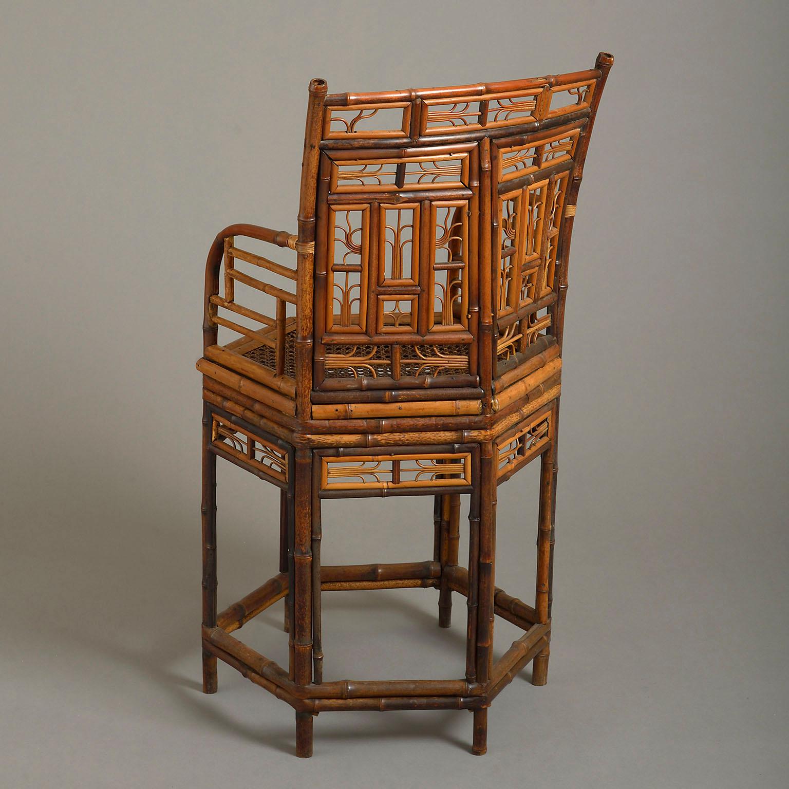 Chinoiserie Early 19th Century ‘Brighton Pavilion’ Bamboo Armchair