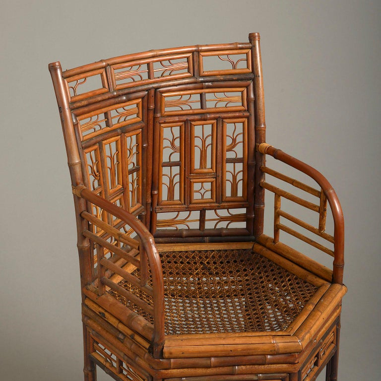 English Early 19th Century ‘Brighton Pavilion’ Bamboo Armchair For Sale