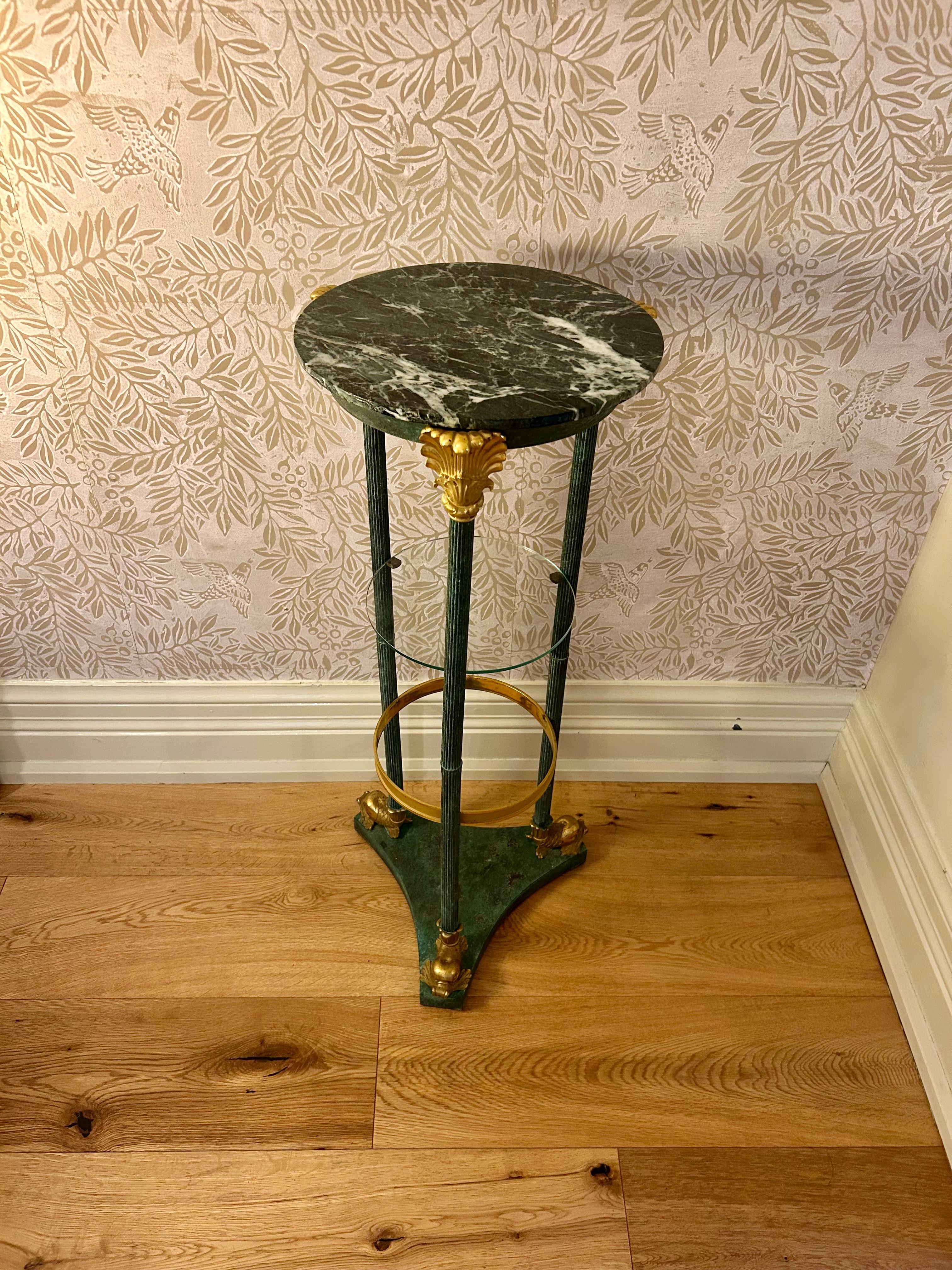 Early 19th Century Bronze and Marble Pedestal table For Sale 3