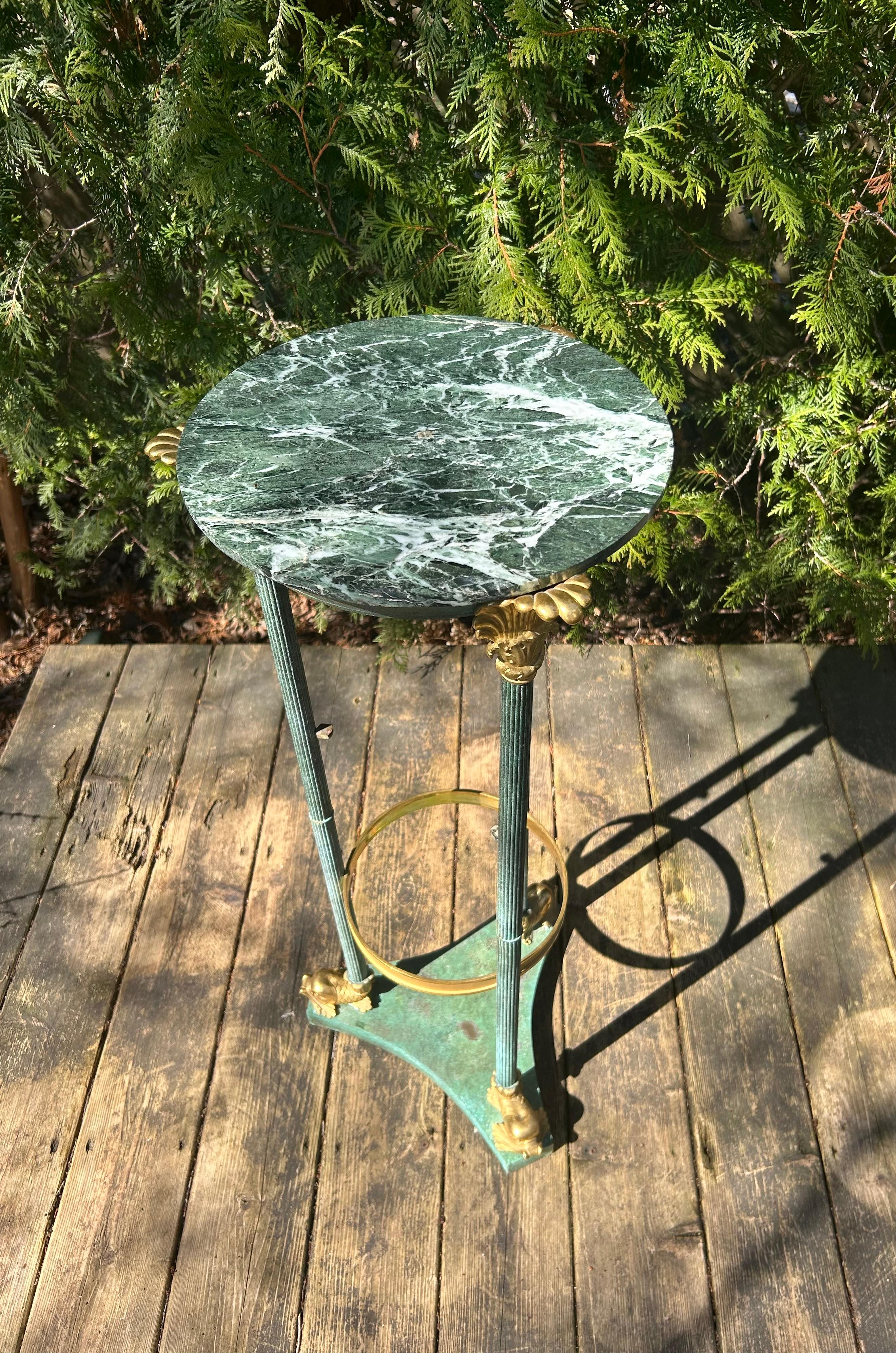 Early 19th Century Bronze and Marble Pedestal table For Sale 5