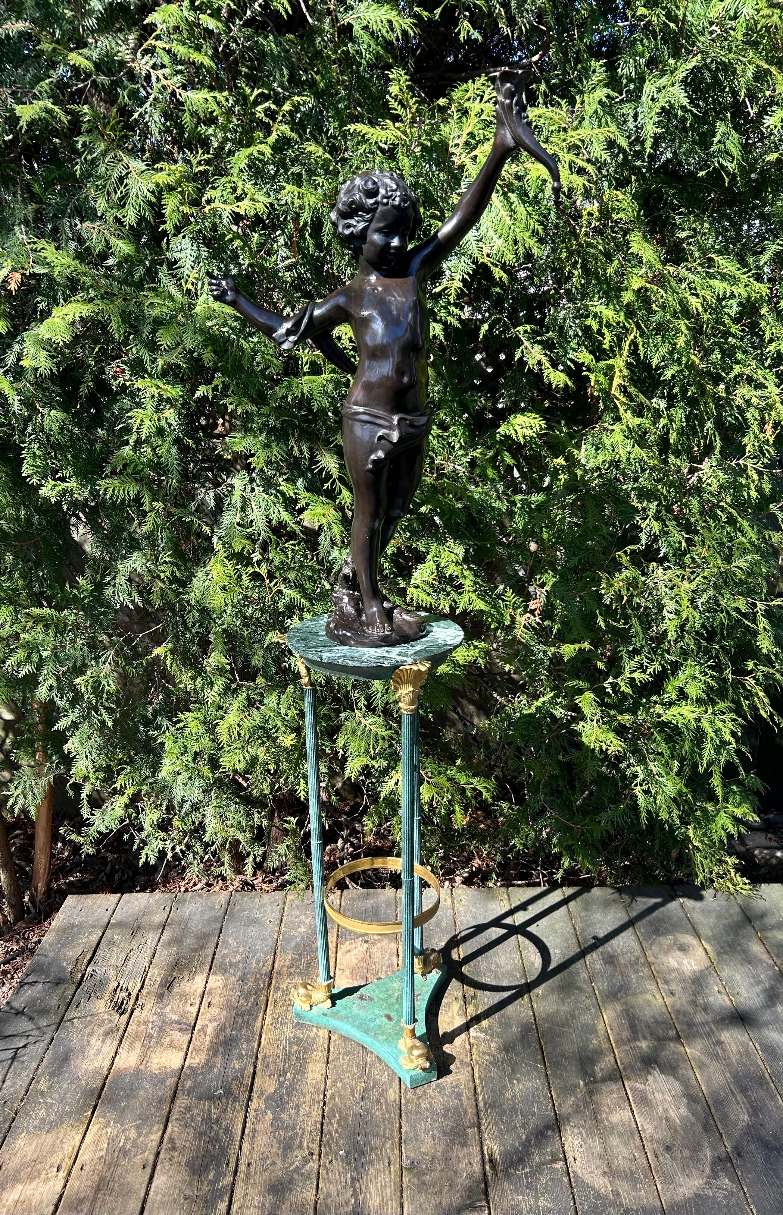 Early 19th Century Bronze and Marble Pedestal table For Sale 6