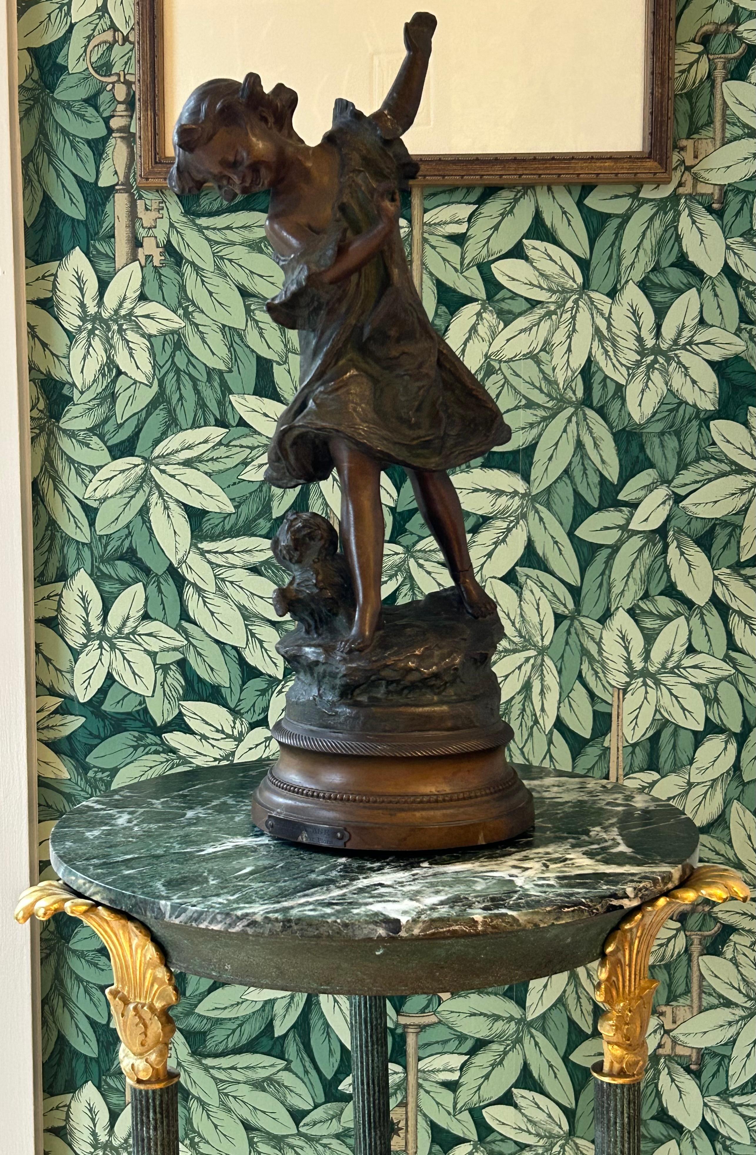 Early 19th Century Bronze and Marble Pedestal table For Sale 7